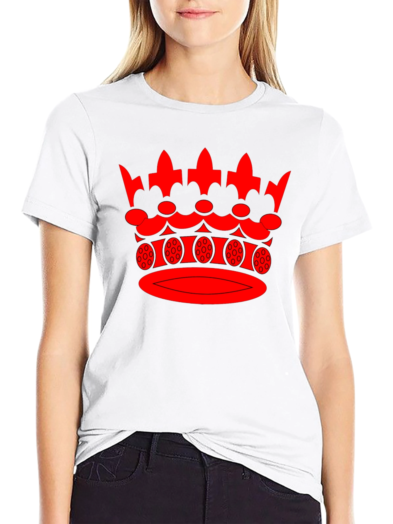 Red Crown Graphic Black T-Shirt