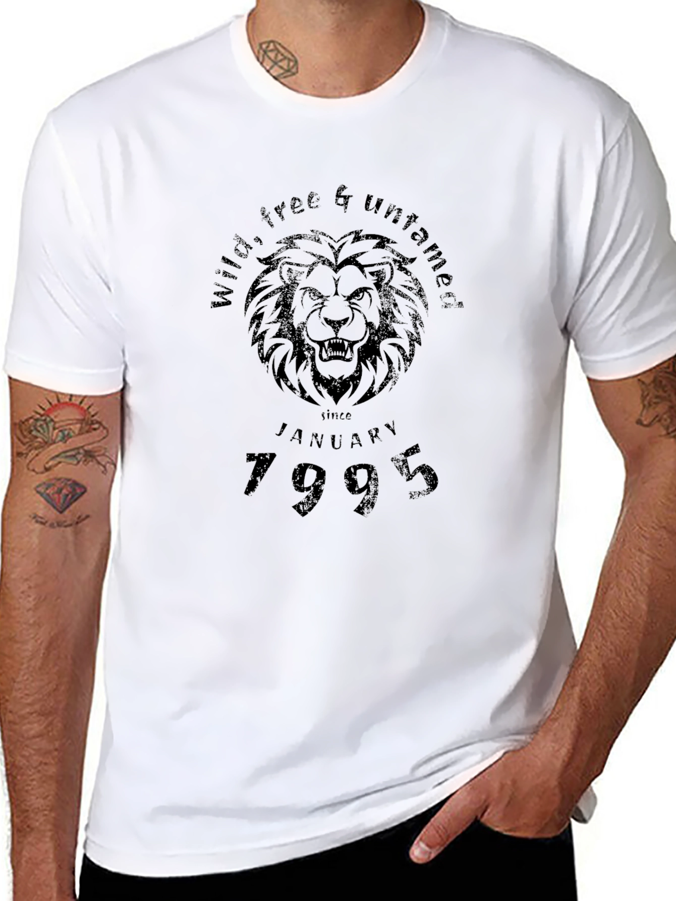 Wild Free & Untamed Lion Black Graphic Tee