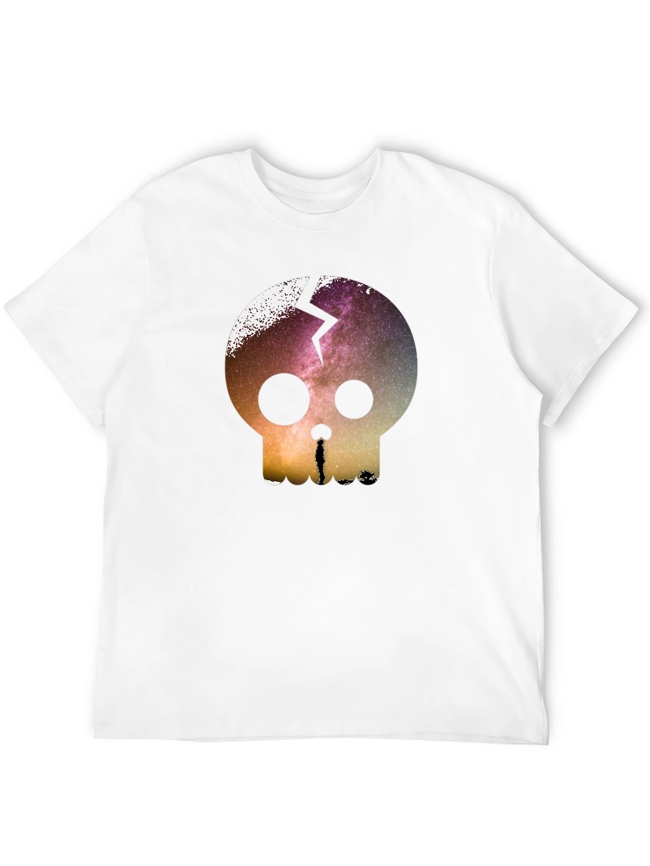 Galaxy Skull Graphic Tee - Mens Black T-Shirt