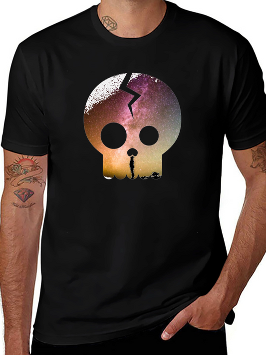 Galaxy Skull Graphic Tee - Mens Black T-Shirt