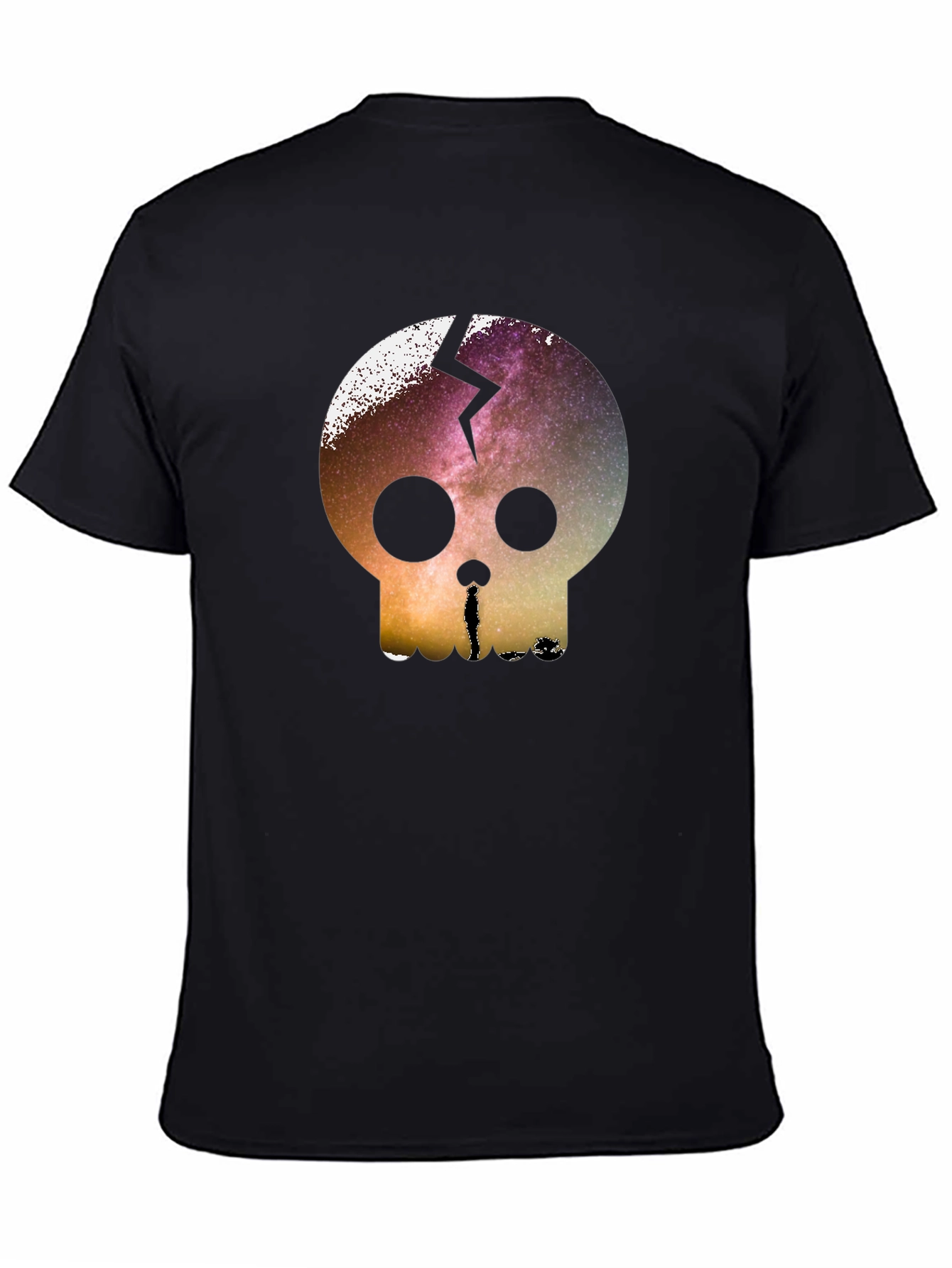 Galaxy Skull Graphic Tee - Mens Black T-Shirt