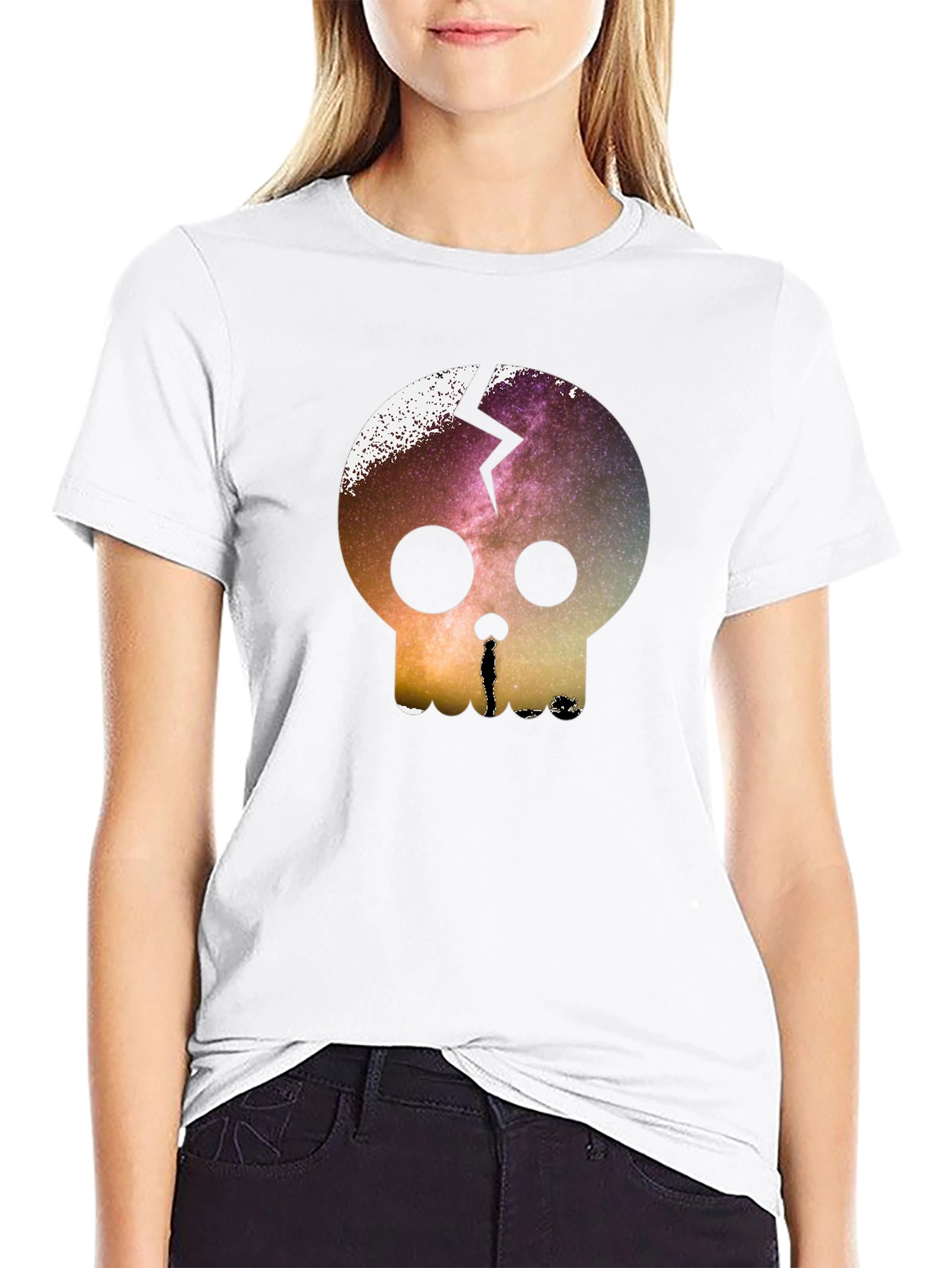 Galaxy Skull Graphic Tee - Mens Black T-Shirt