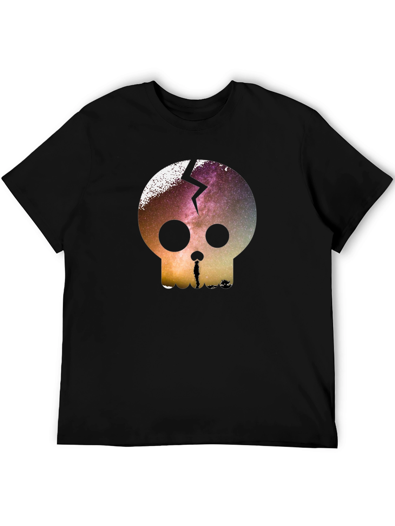 Galaxy Skull Graphic Tee - Mens Black T-Shirt