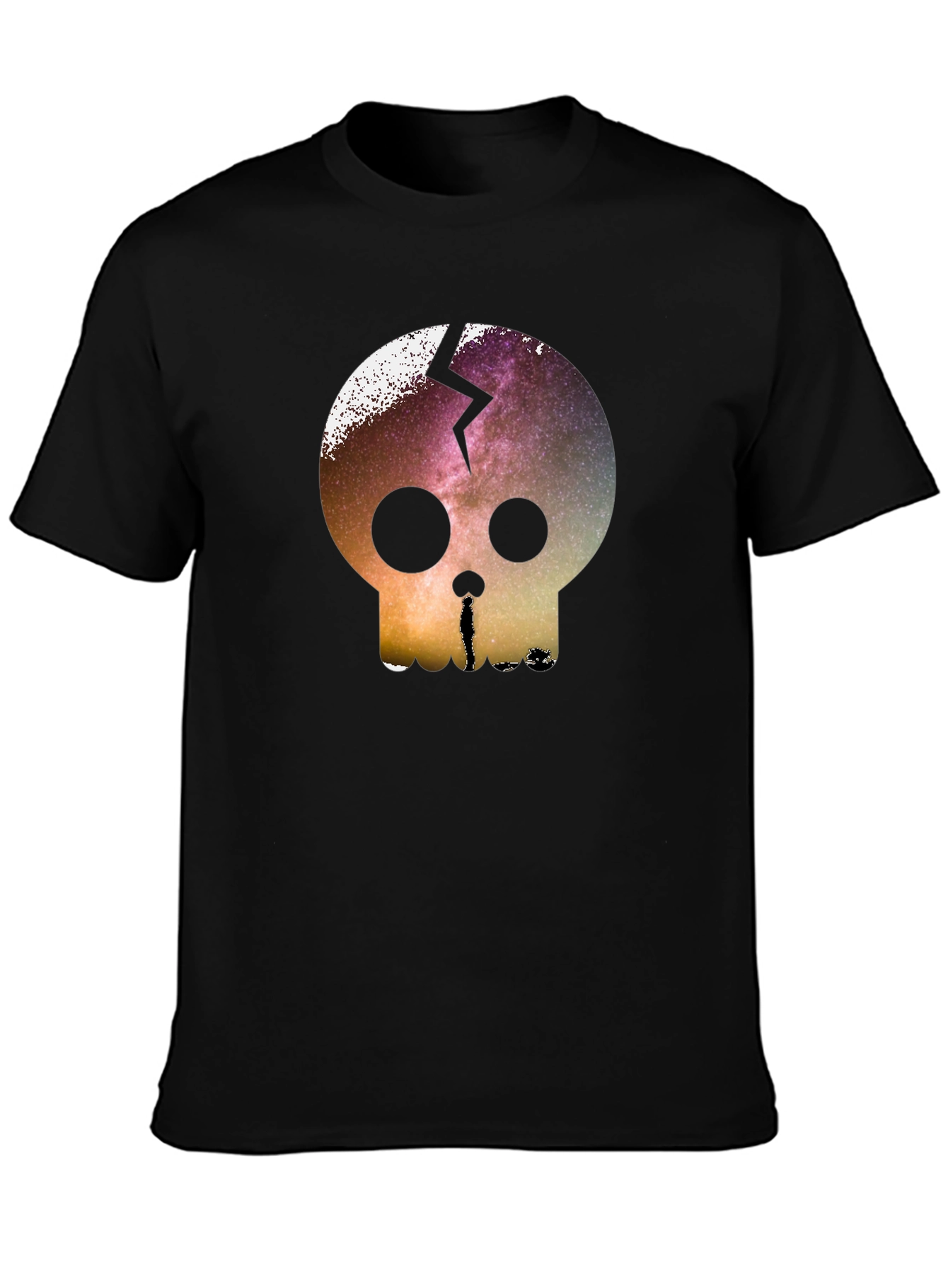 Galaxy Skull Graphic Tee - Mens Black T-Shirt