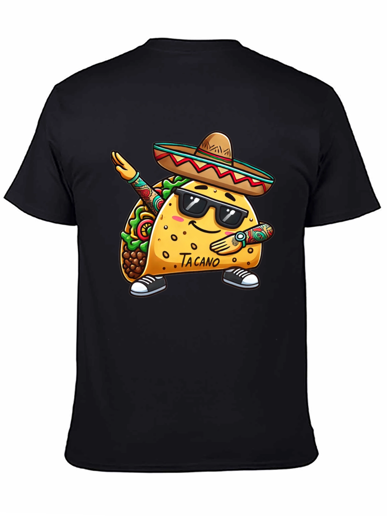 Taco Dab Funny Black T-Shirt