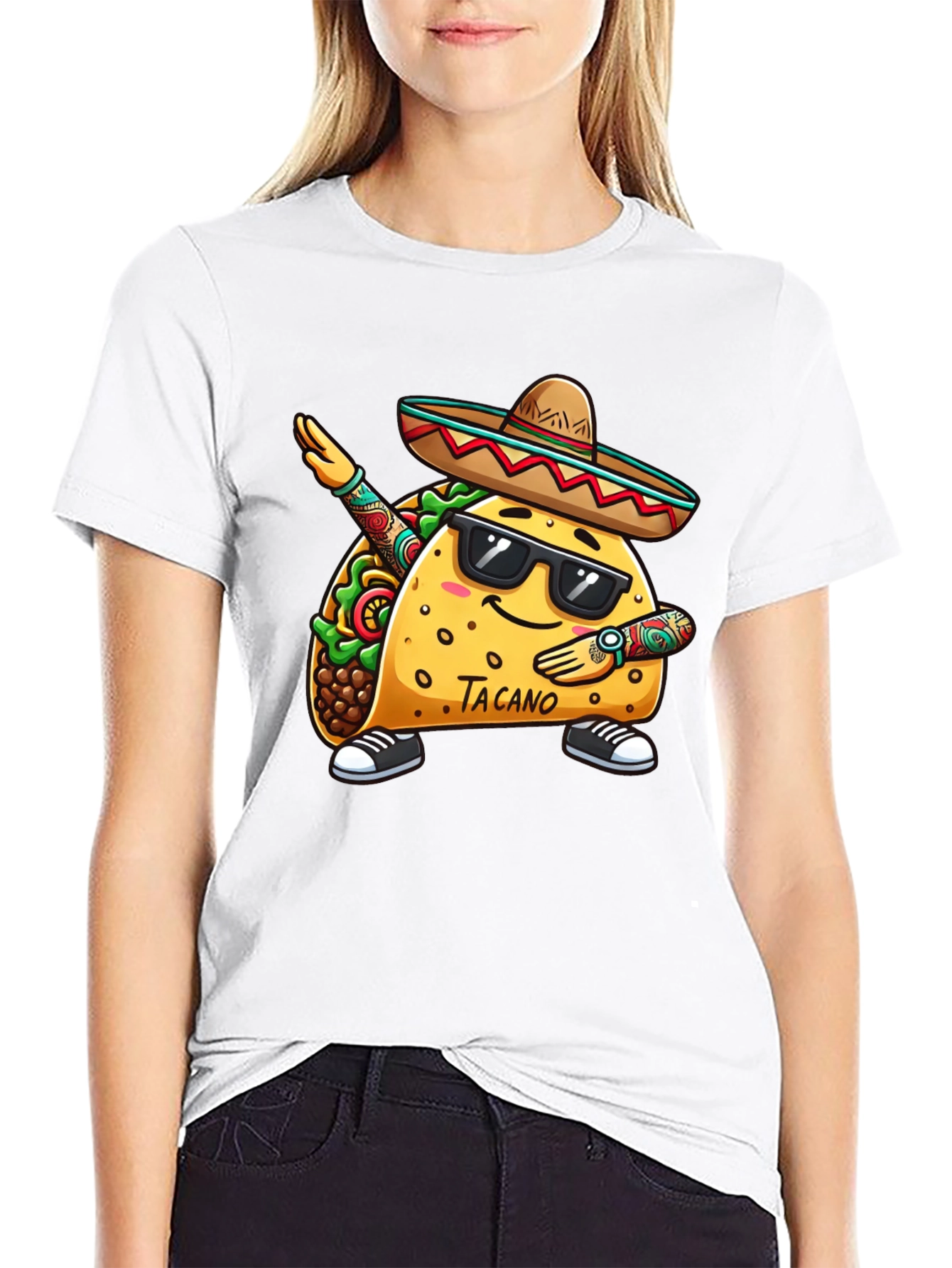 Taco Dab Funny Black T-Shirt