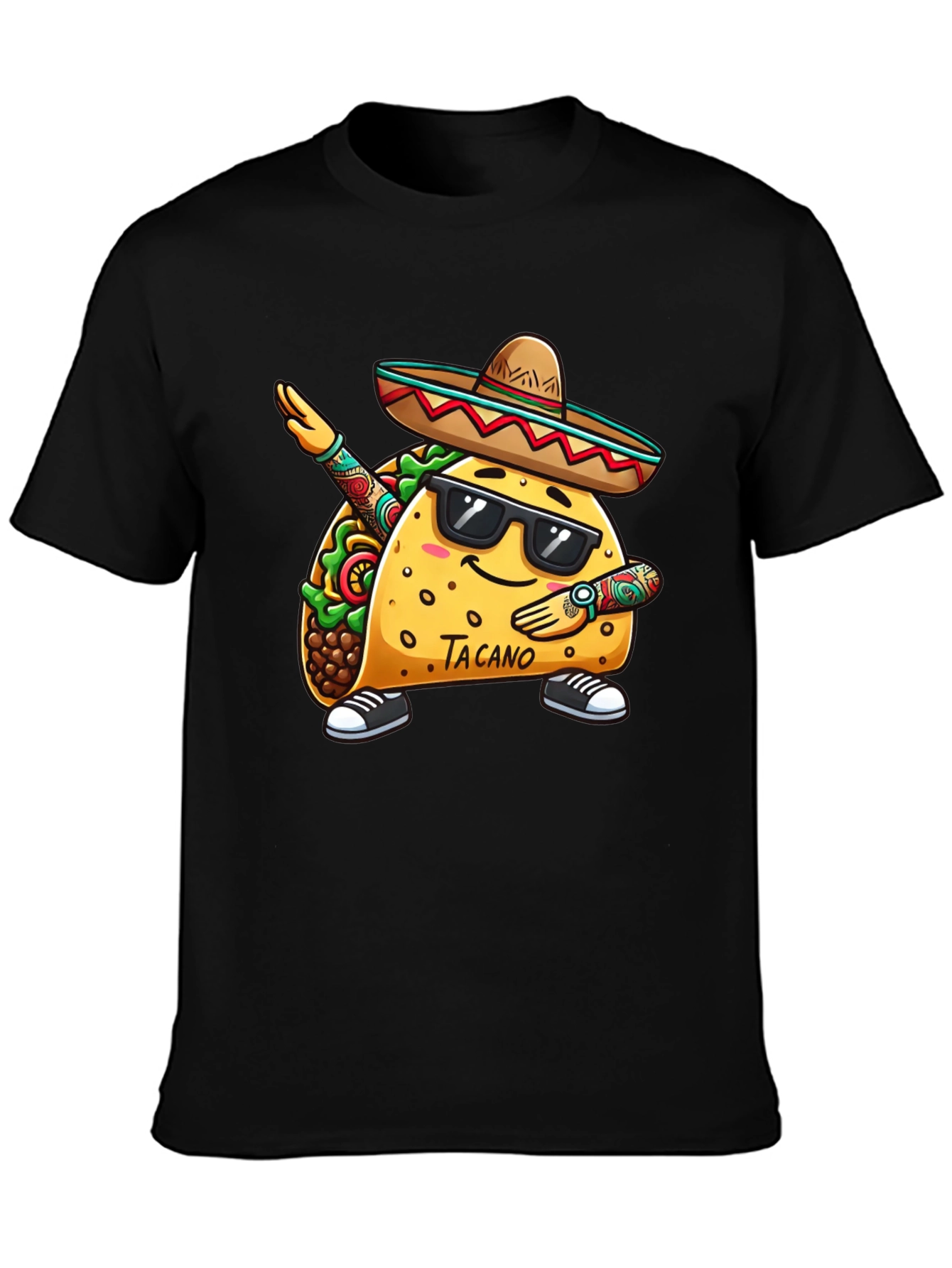 Taco Dab Funny Black T-Shirt