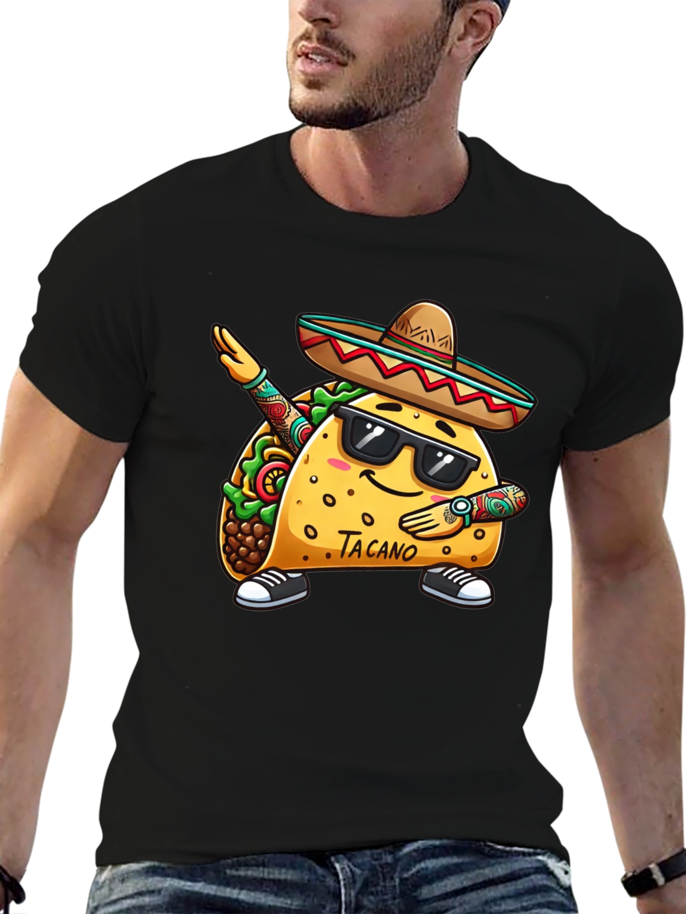 Taco Dab Funny Black T-Shirt