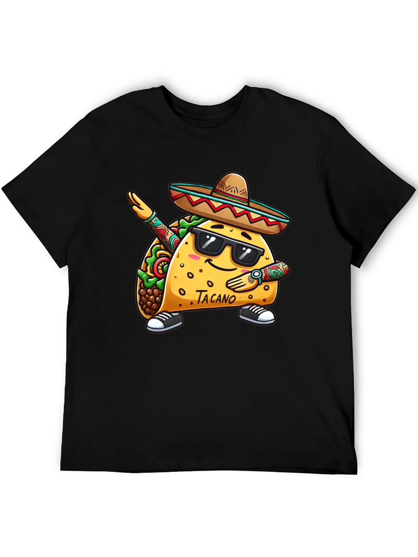 Taco Dab Funny Black T-Shirt