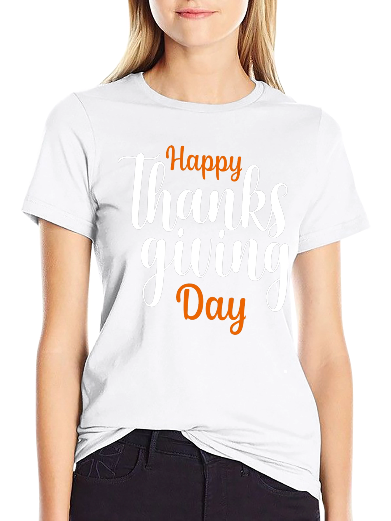 Happy Thanksgiving Day Black T-Shirt
