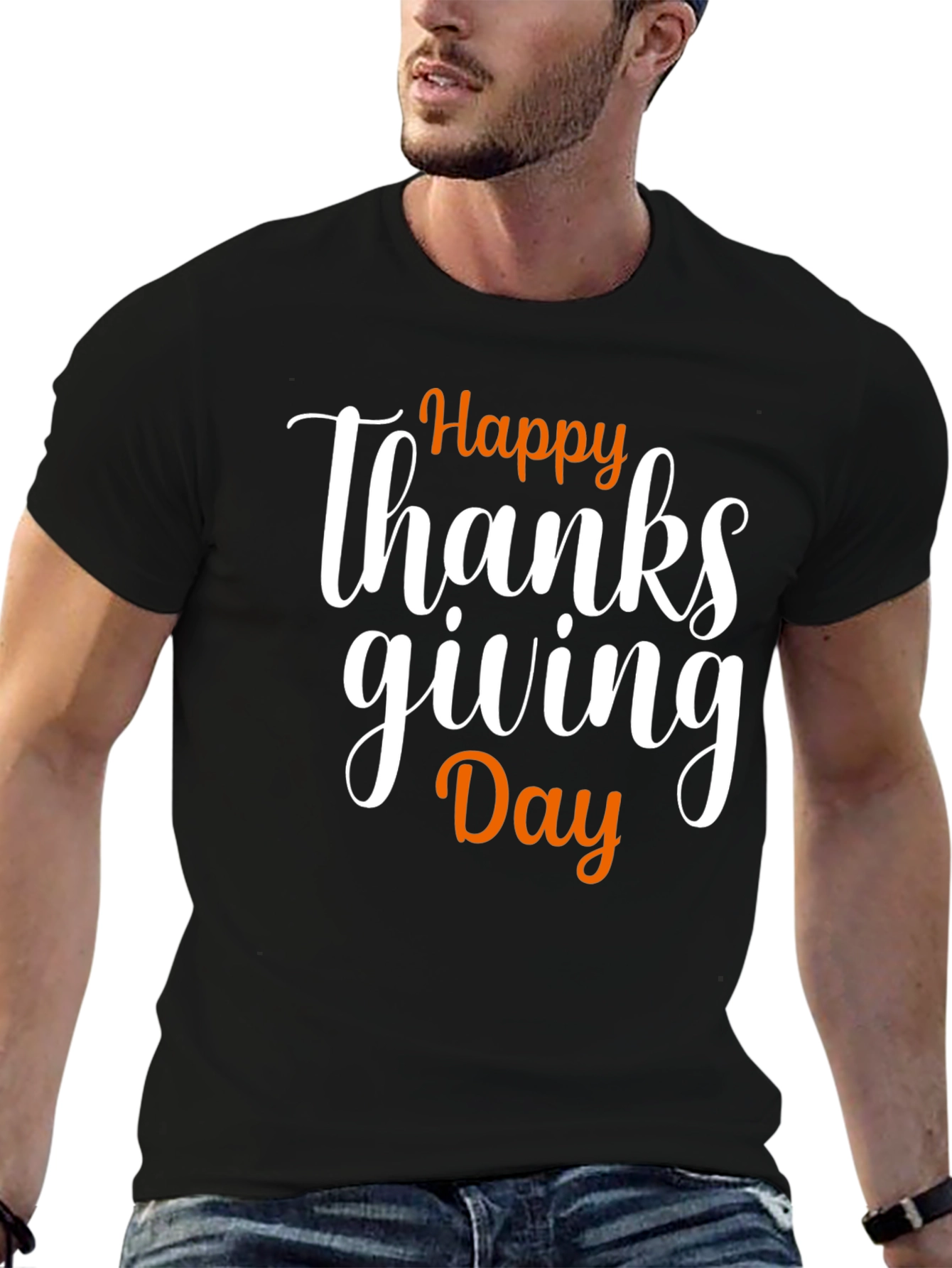 Happy Thanksgiving Day Black T-Shirt