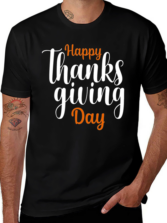 Happy Thanksgiving Day Black T-Shirt