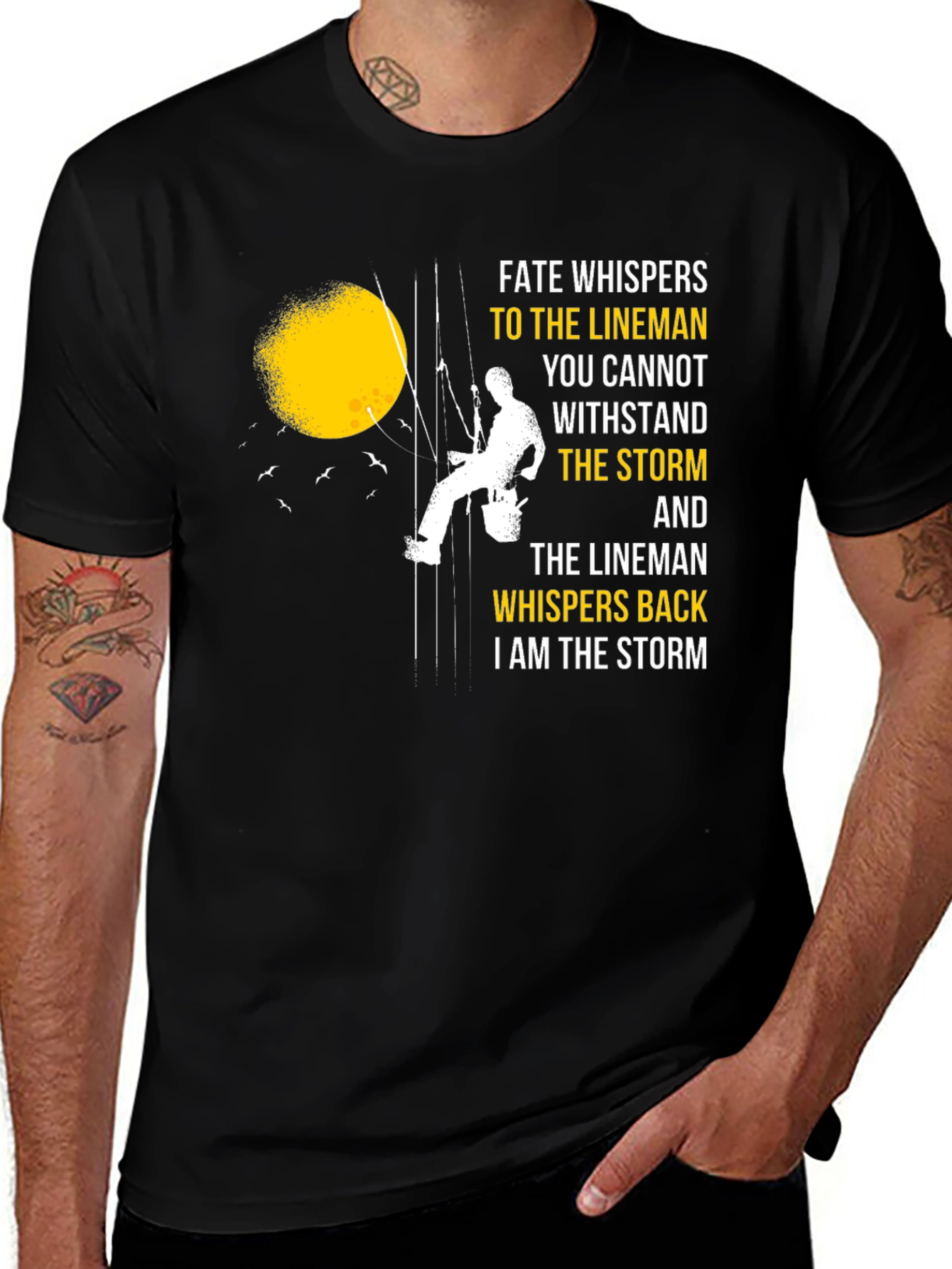 Lineman Storm T-Shirt - Fate Whispers Back Tee