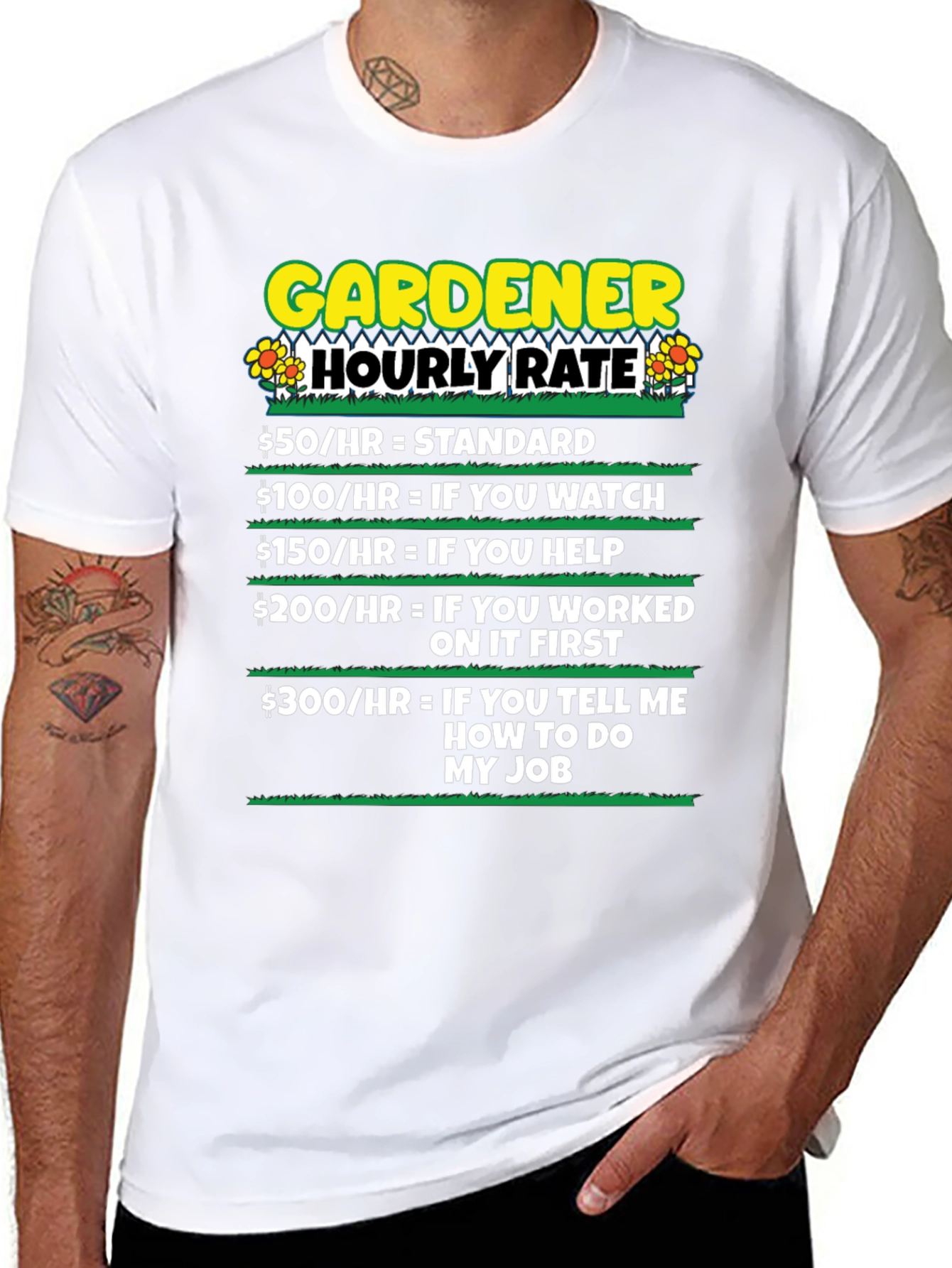 Gardener Hourly Rate Humor T-Shirt