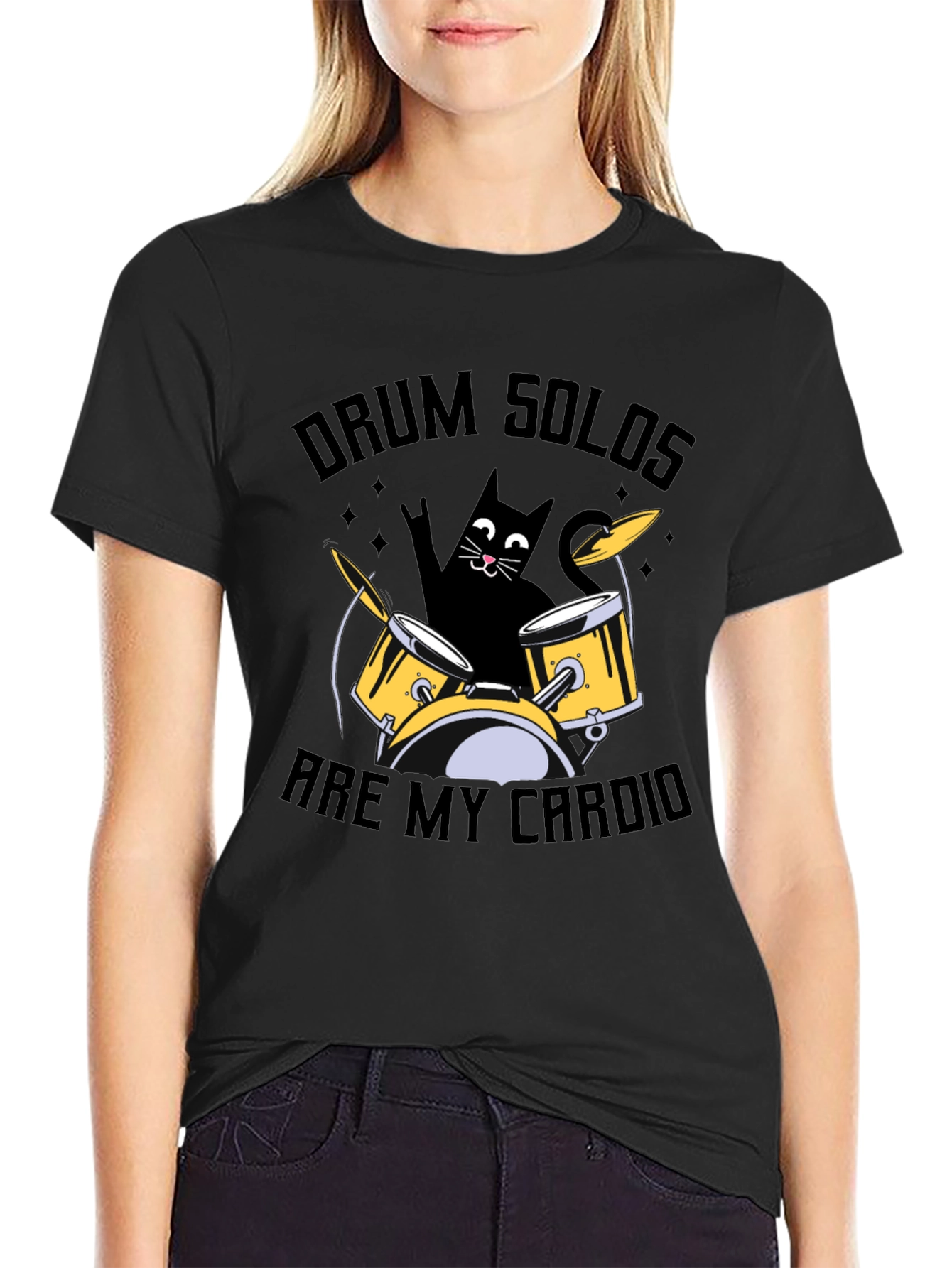 Drum Solos Are My Cardio T-Shirt - Cat Drummer