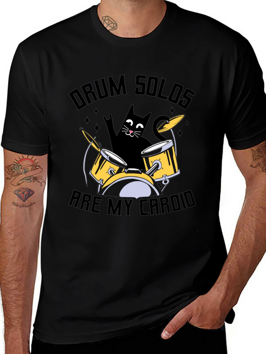 Drum Solos Are My Cardio T-Shirt - Cat Drummer