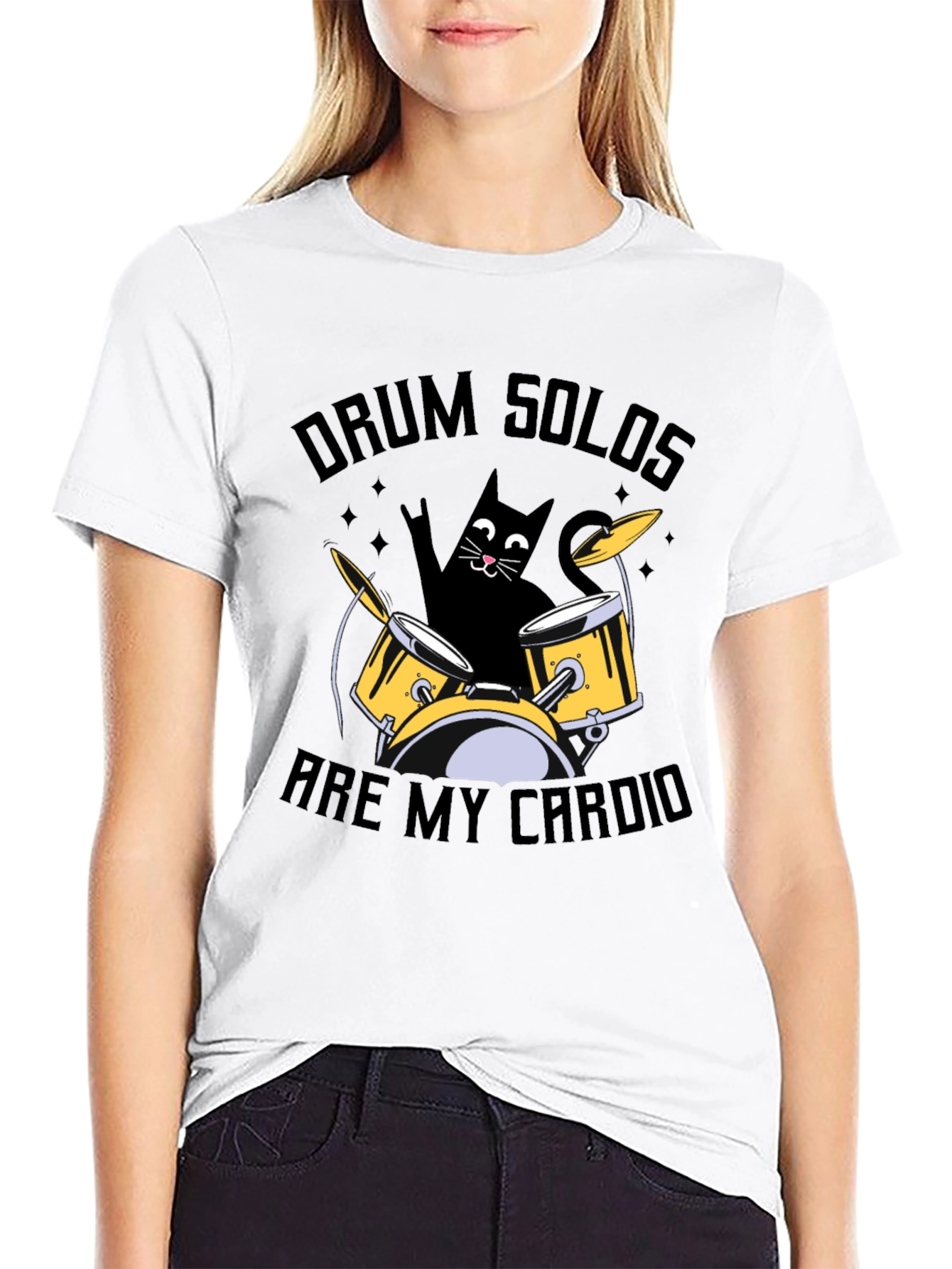Drum Solos Are My Cardio T-Shirt - Cat Drummer