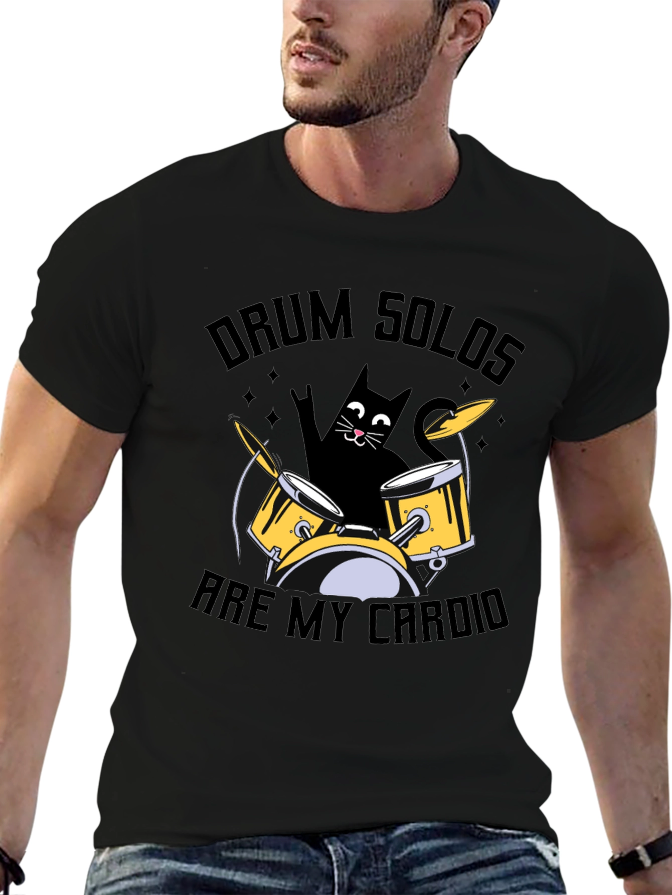 Drum Solos Are My Cardio T-Shirt - Cat Drummer