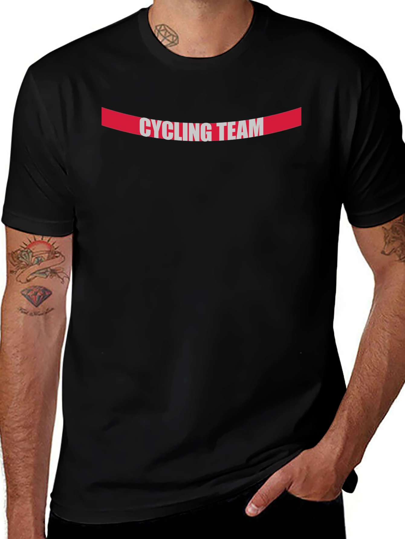 Cycling Team Graphic Tee - Sporty Mens T-Shirt