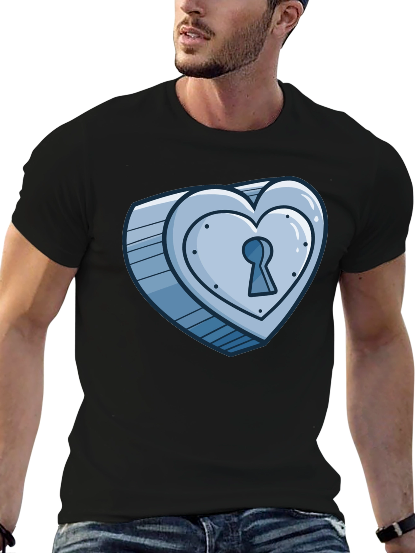 Heart Lock T-Shirt - Unique Graphic Tee