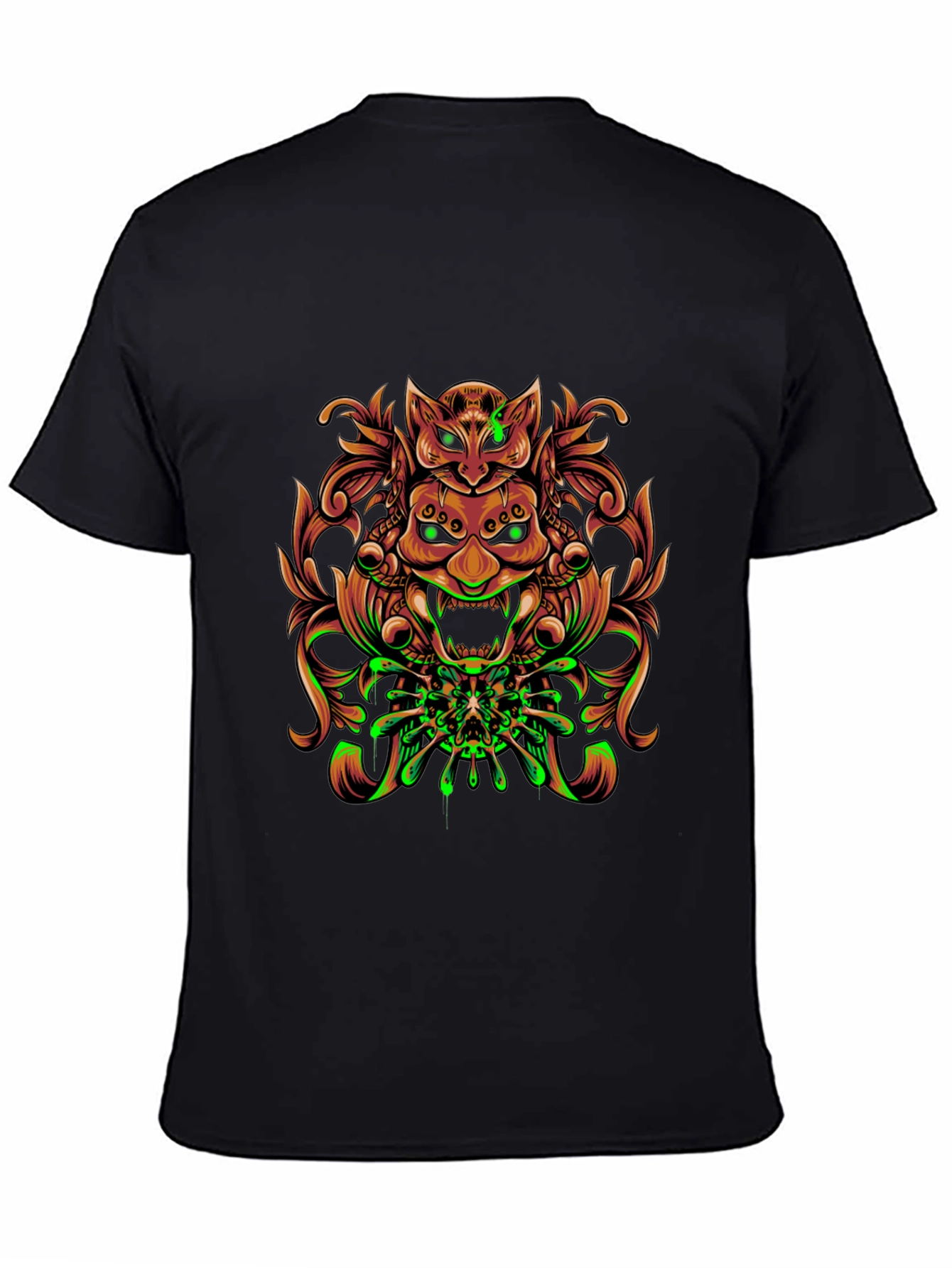 Mystic Oni Mask Graphic Tee - Unique Design