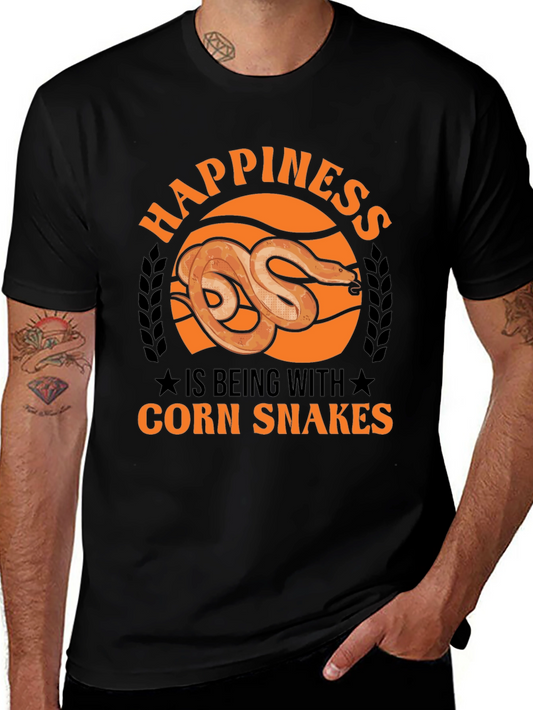 Corn Snake Lover T-Shirt - Happiness is Being With Corn Snakes