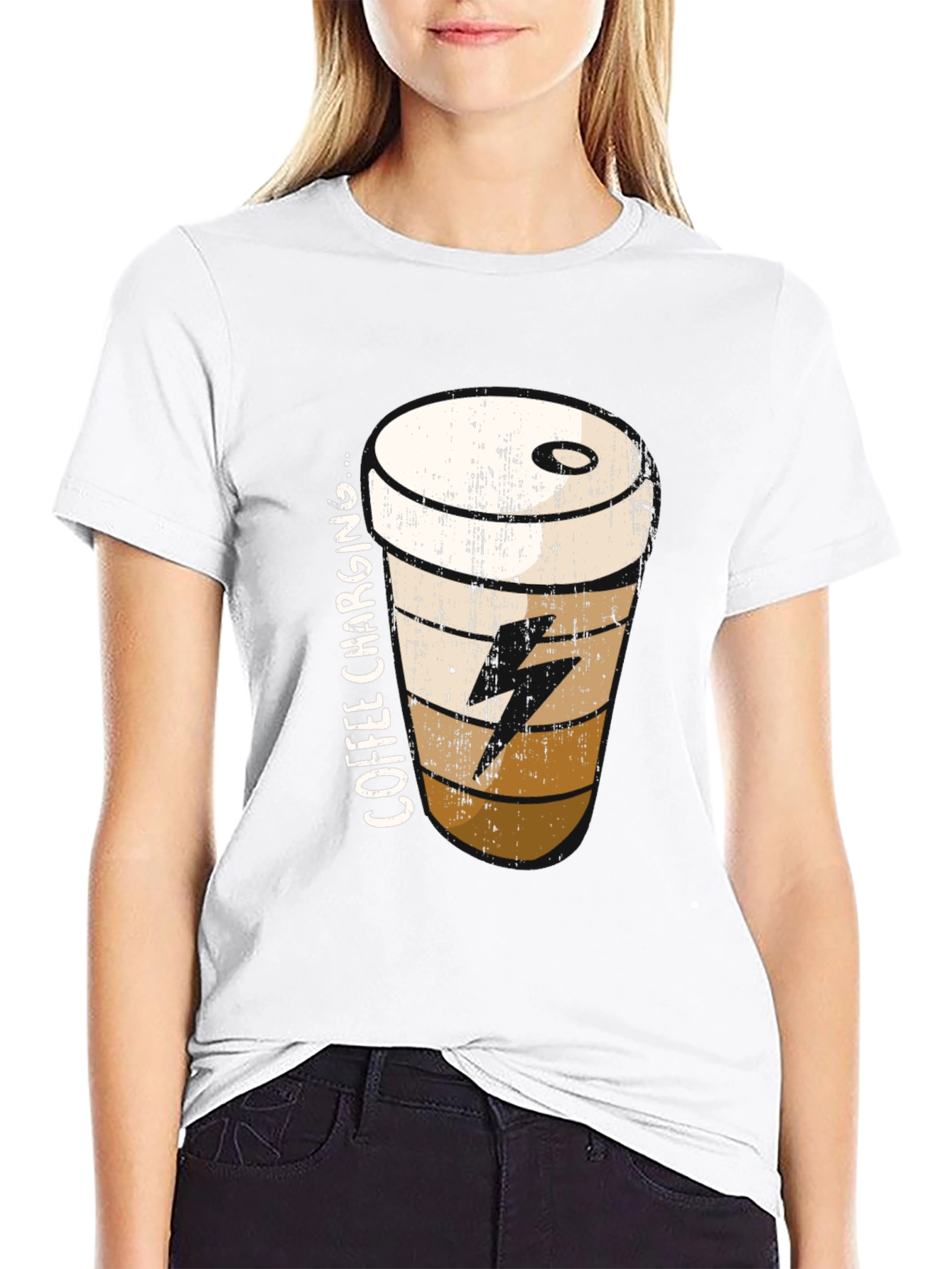Coffee Charging T-Shirt - Black Unisex Tee