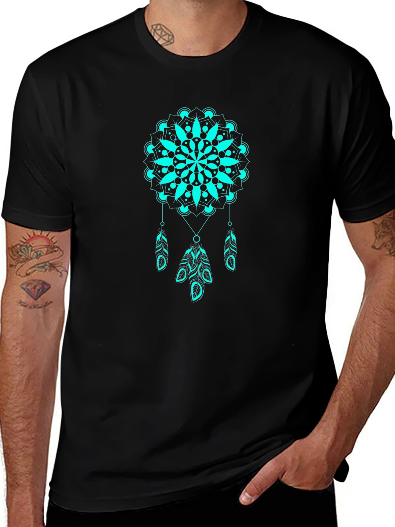 Dreamcatcher Mandala Graphic Tee - Black T-Shirt