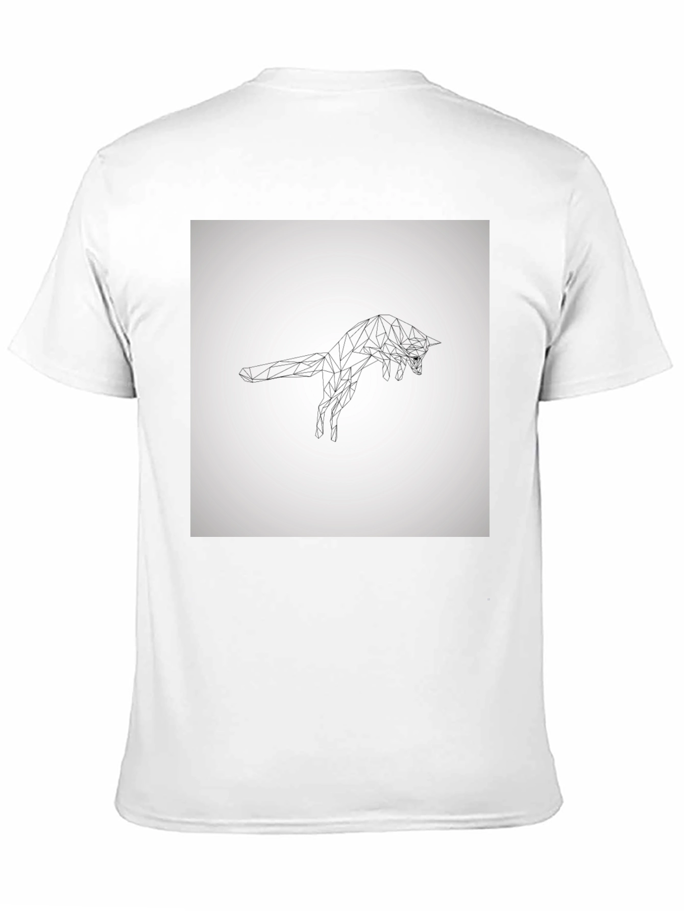 Geometric Fox Graphic Tee - Modern Black T-Shirt