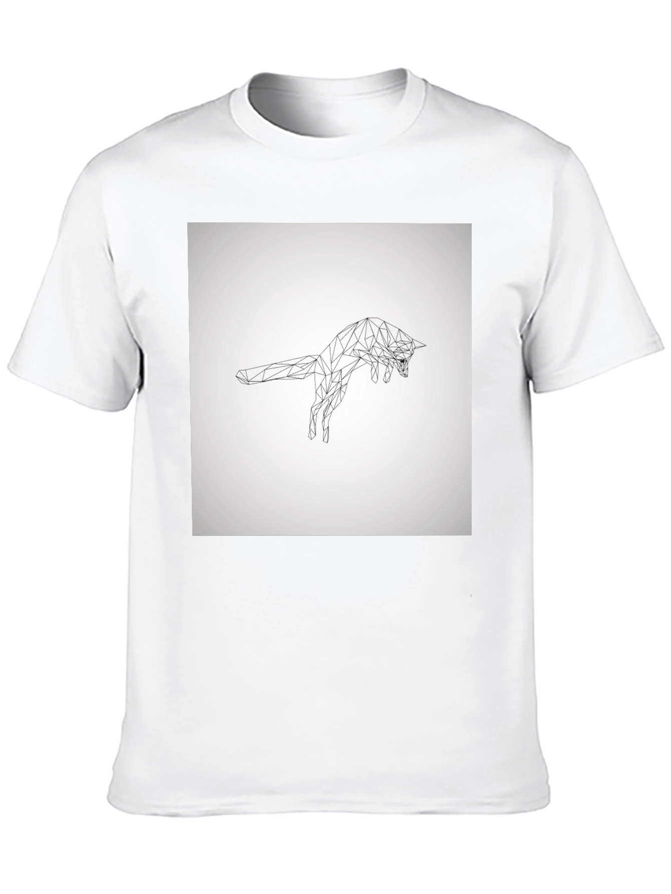 Geometric Fox Graphic Tee - Modern Black T-Shirt