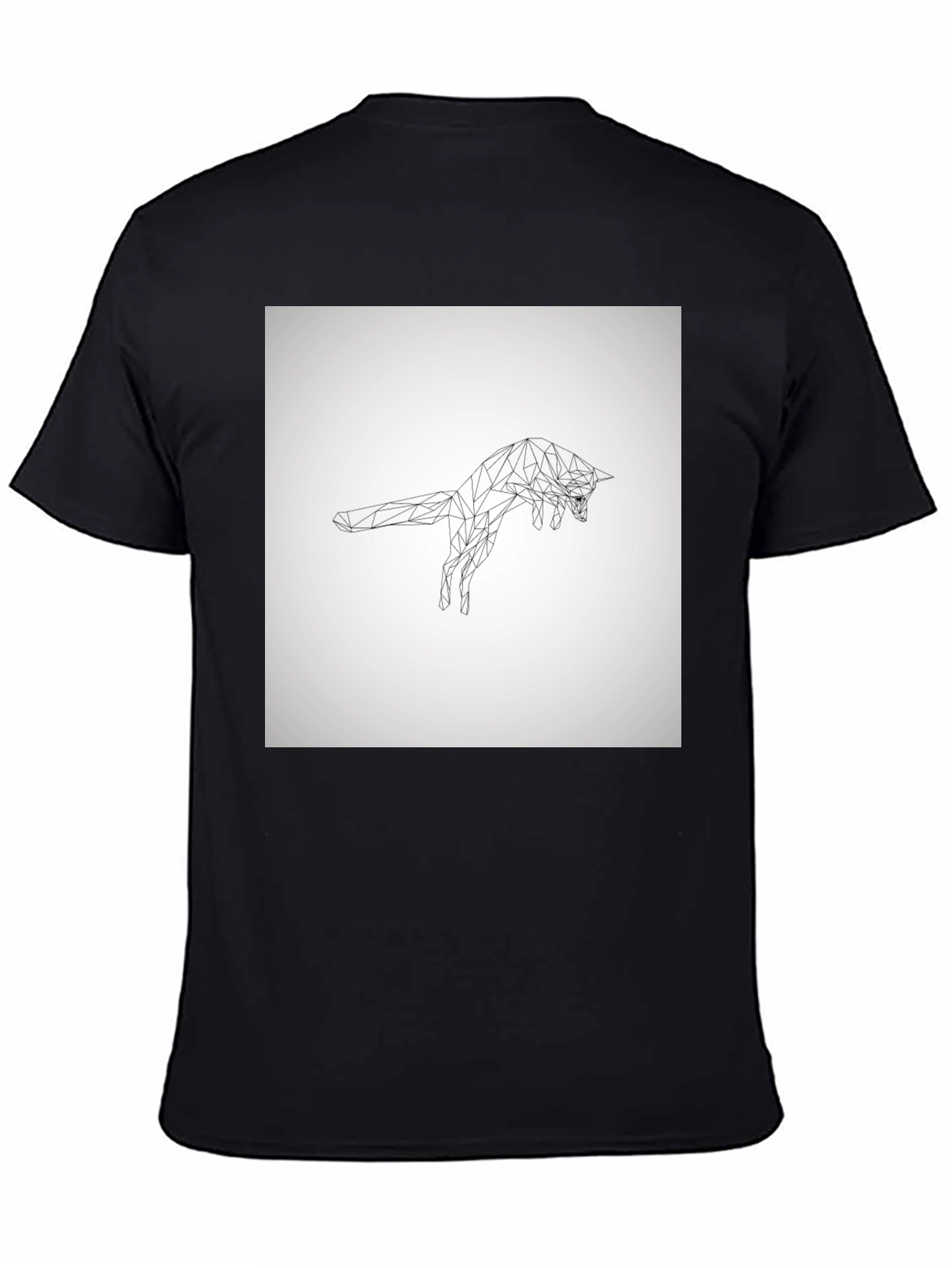 Geometric Fox Graphic Tee - Modern Black T-Shirt