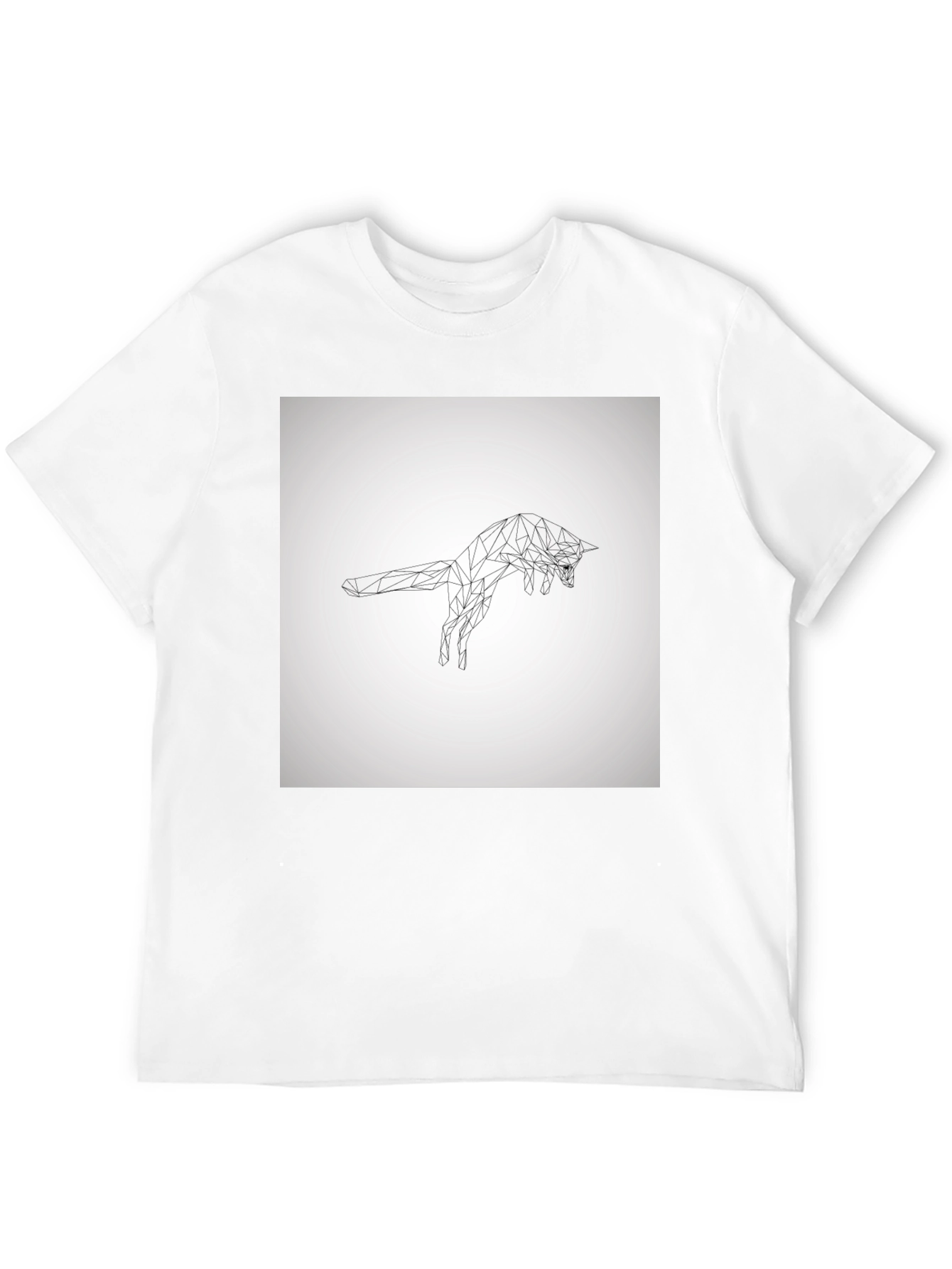 Geometric Fox Graphic Tee - Modern Black T-Shirt