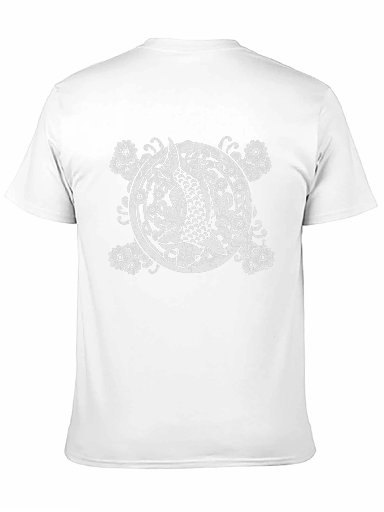 Koi Fish Graphic Tee - Black Cotton Casual Shirt