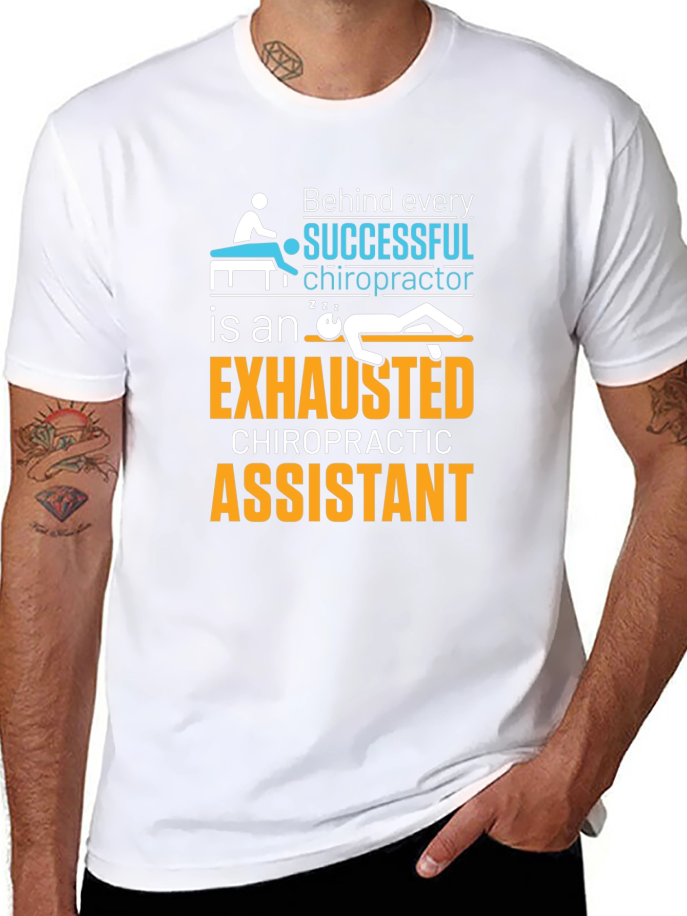 Chiropractor Assistant T-Shirt - Exhausted Chiropractic Assistant