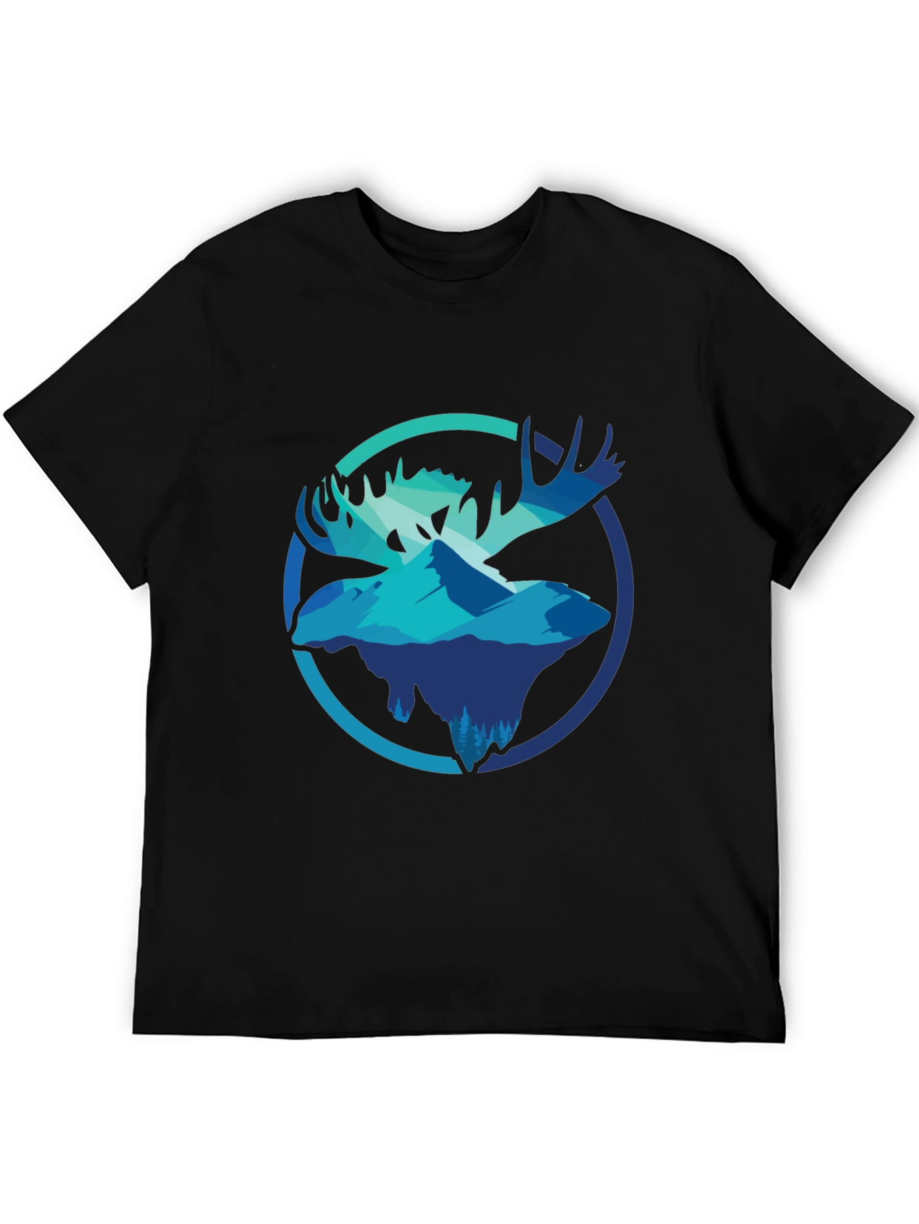 Moose & Mountain Graphic Tee - Mens Black T-Shirt