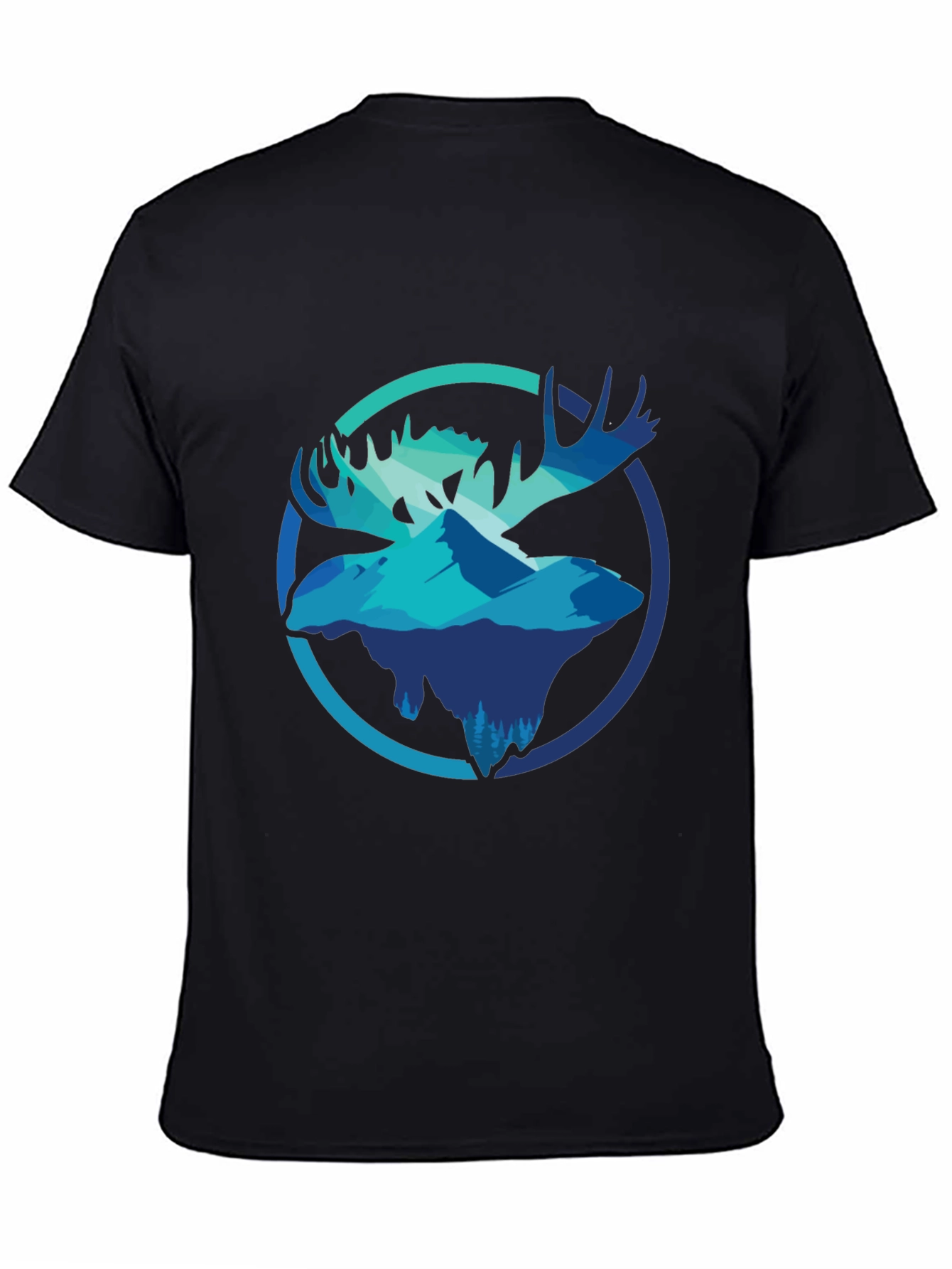 Moose & Mountain Graphic Tee - Mens Black T-Shirt