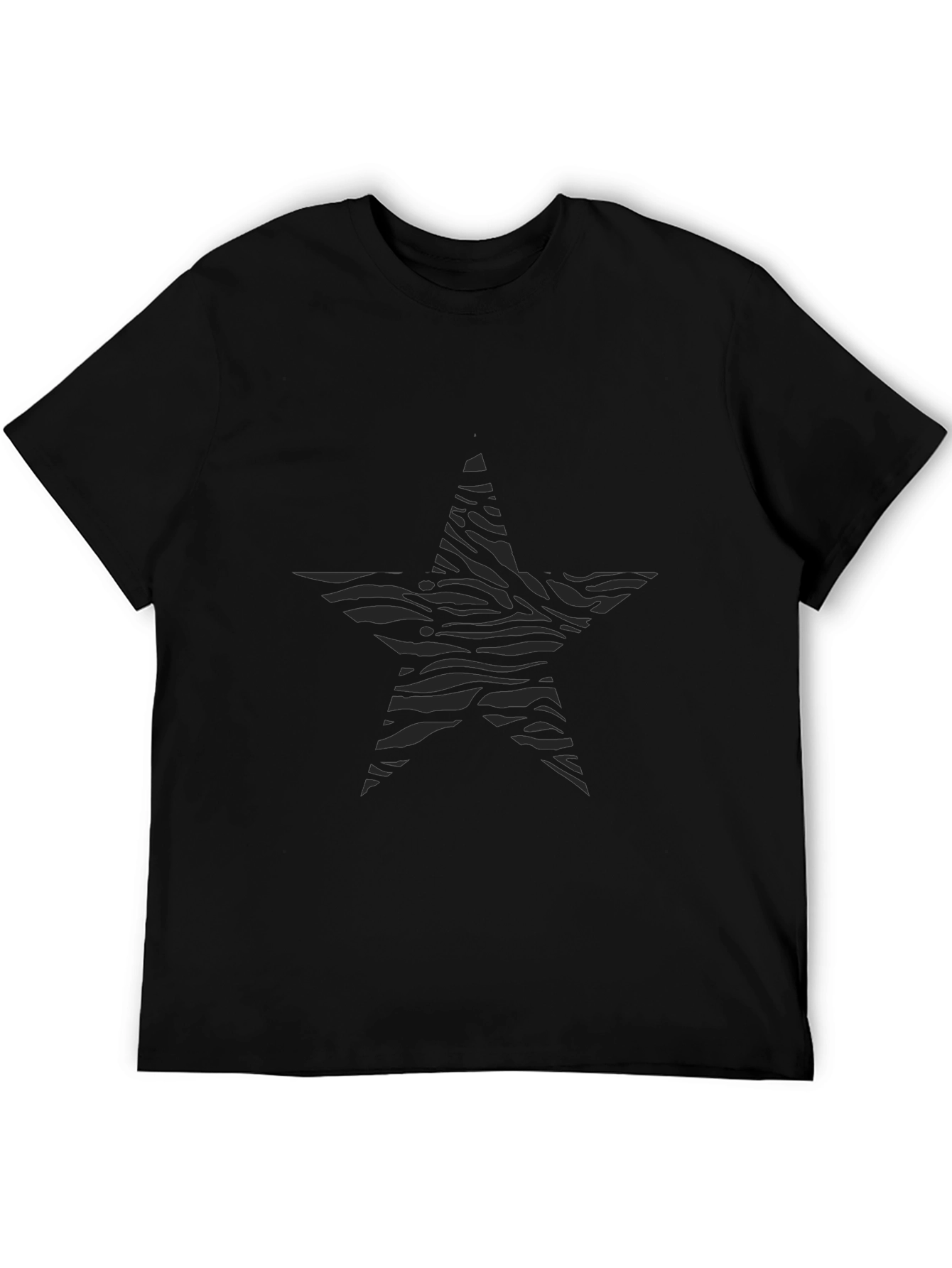 Zebra Star Graphic Black T-Shirt
