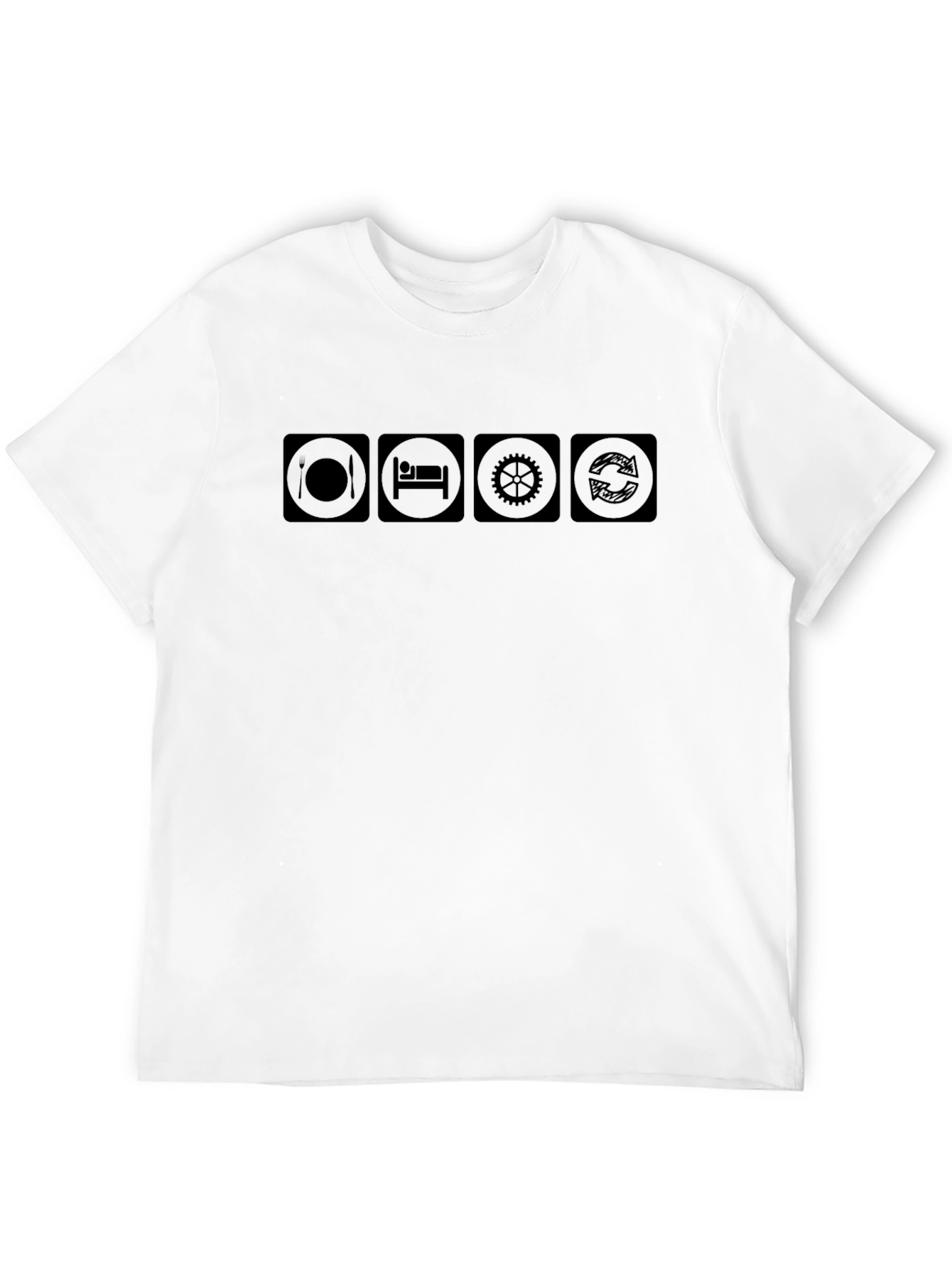 Eat Sleep Cycle Repeat Black T-Shirt