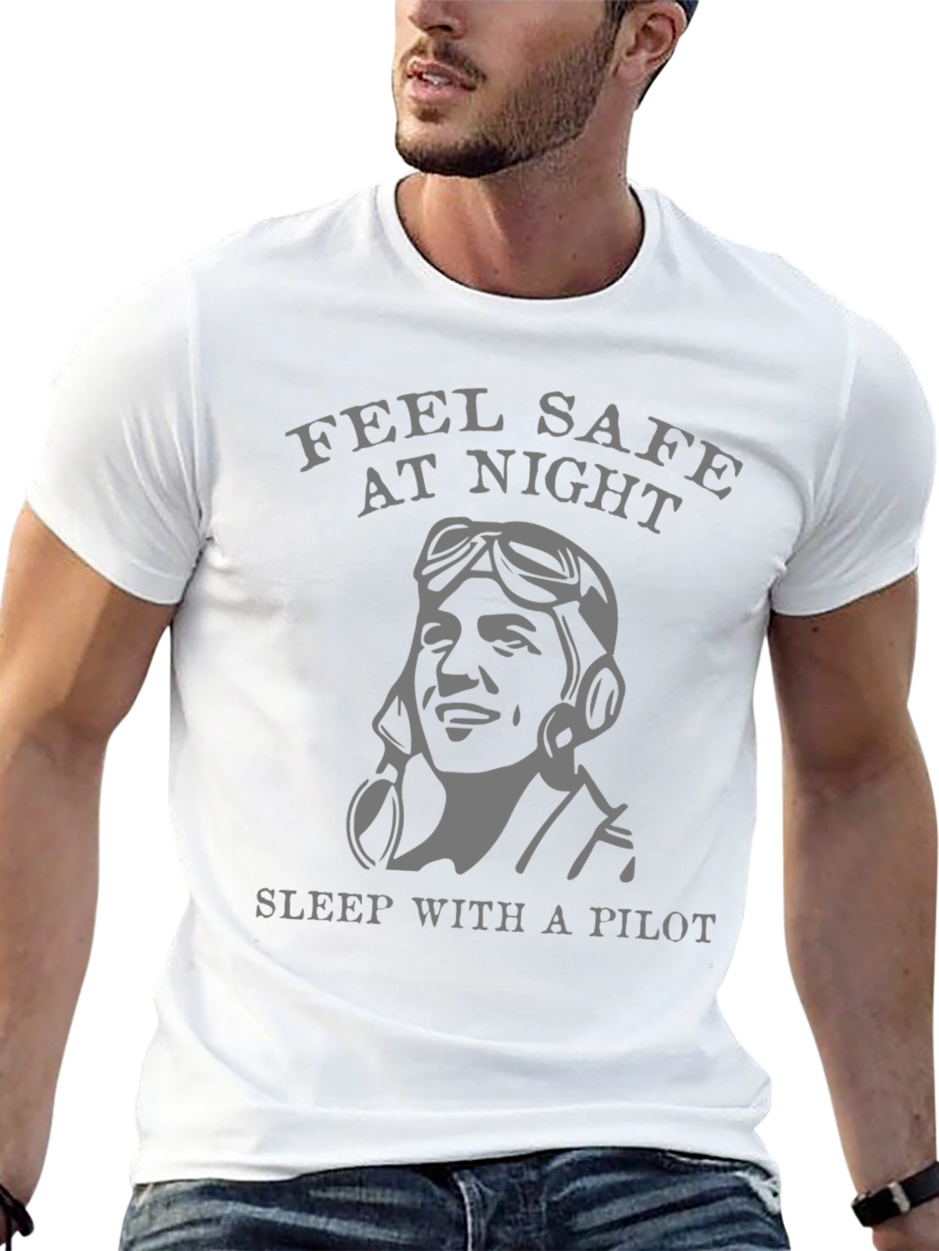 Feel Safe Pilot T-Shirt - Black Graphic Tee