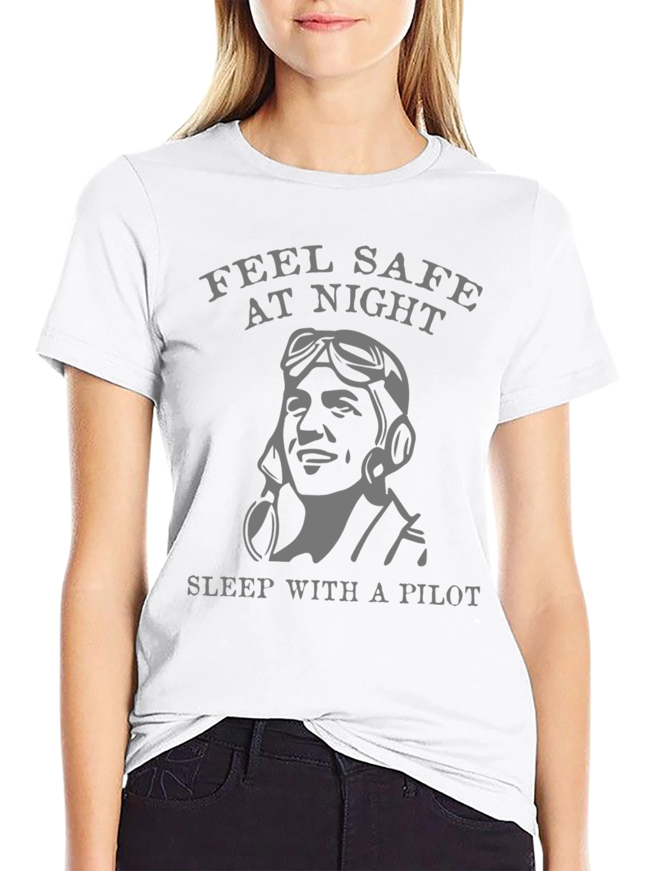Feel Safe Pilot T-Shirt - Black Graphic Tee