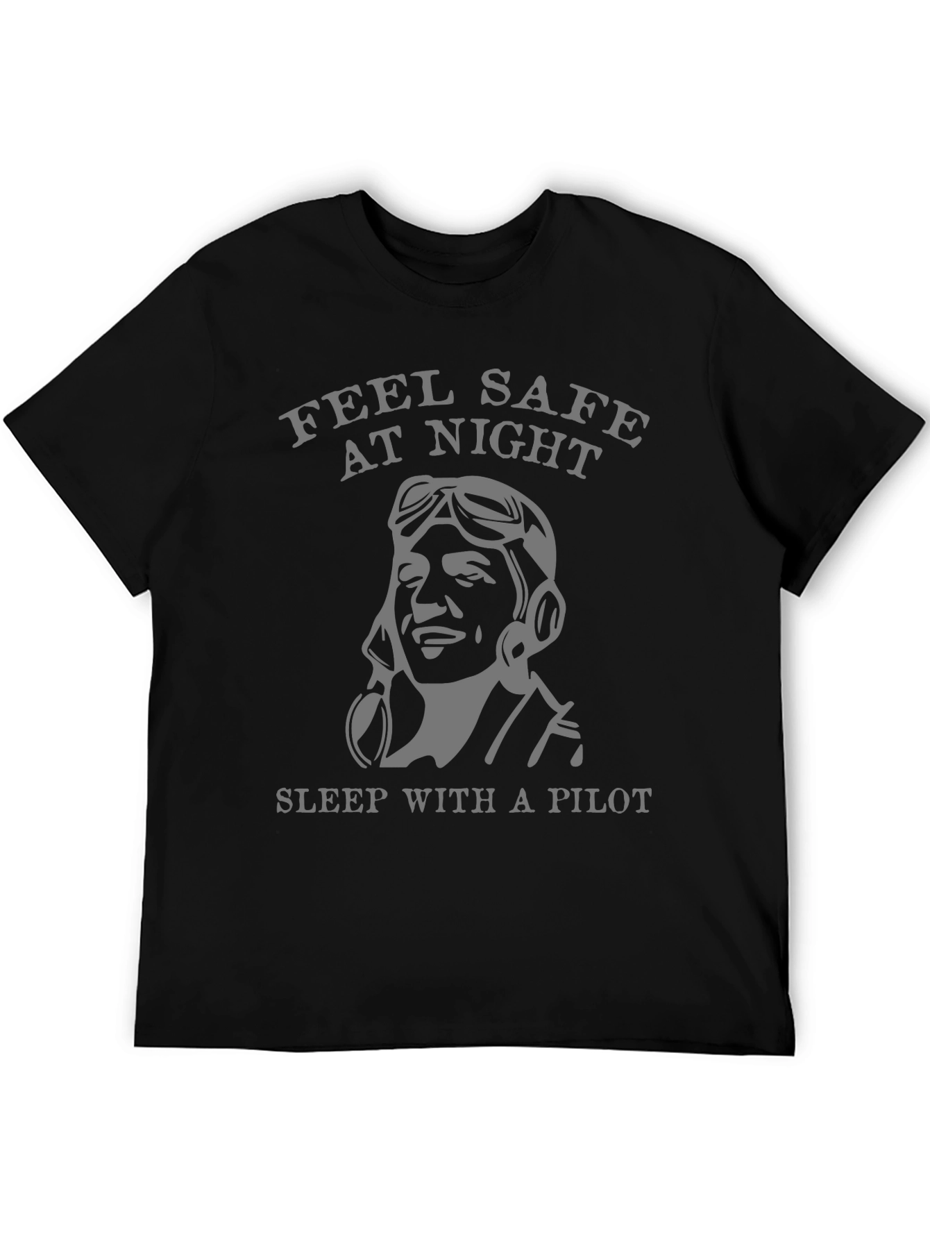 Feel Safe Pilot T-Shirt - Black Graphic Tee