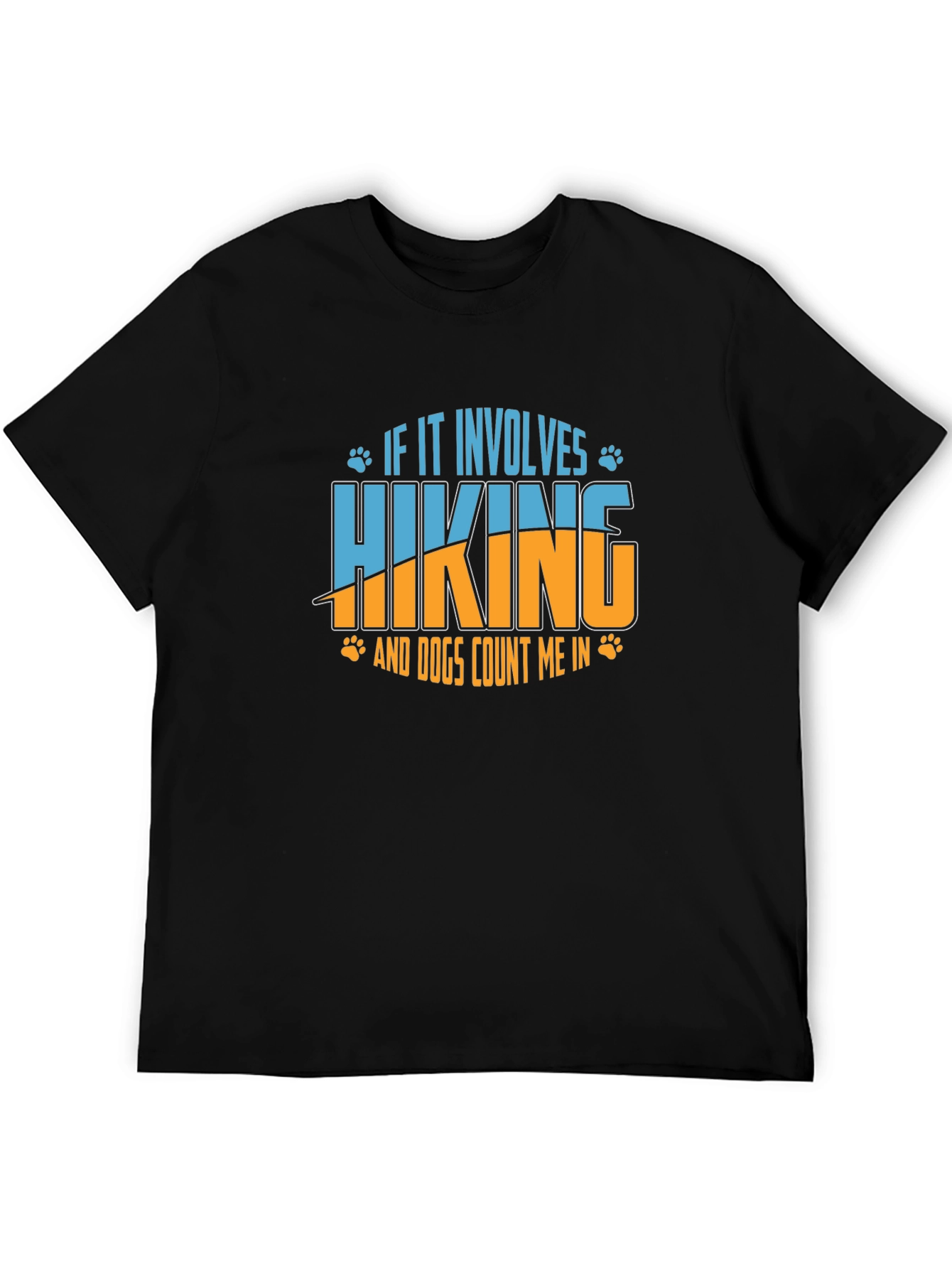 Hiking and Dogs Graphic Tee - Black