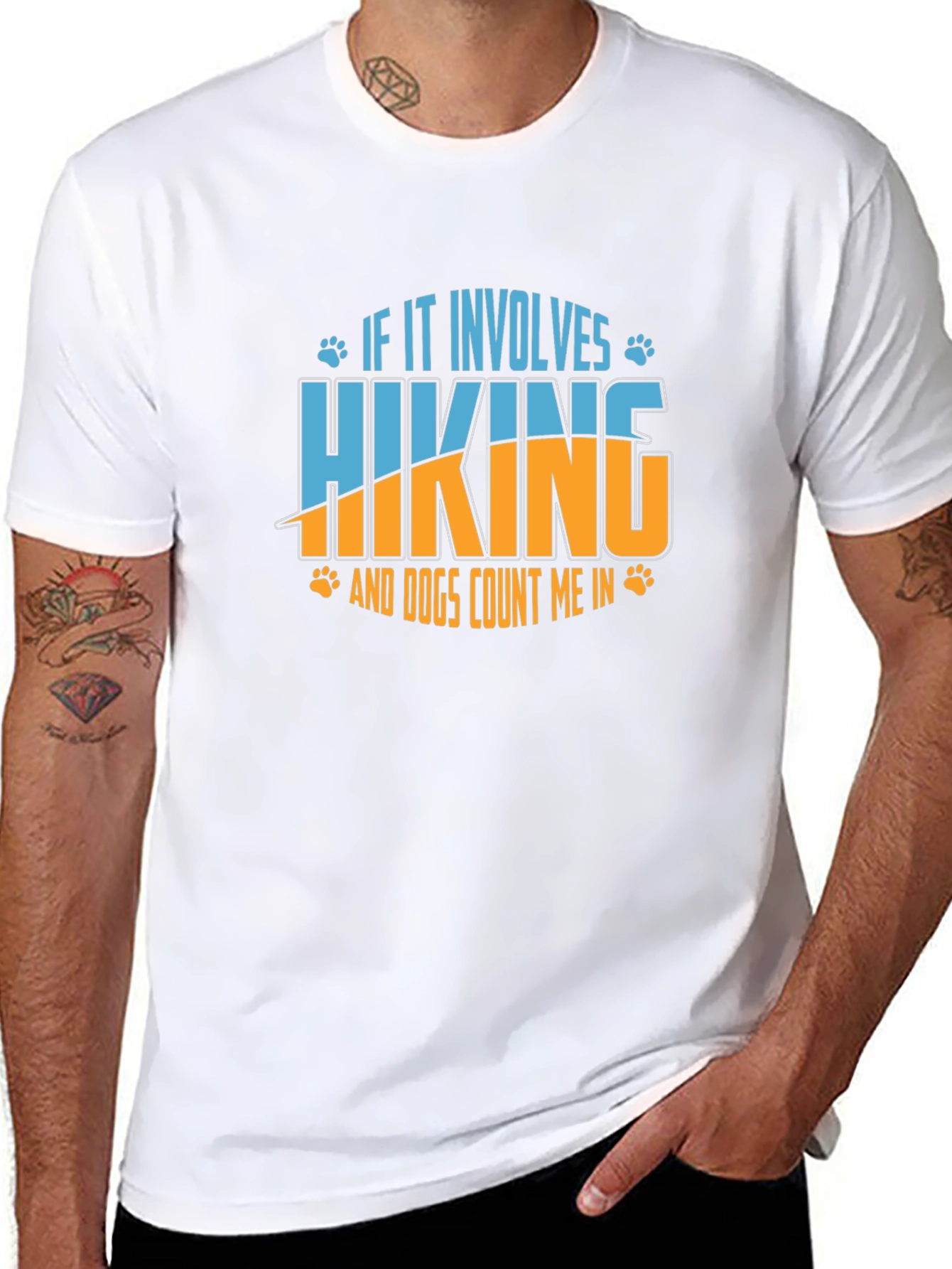 Hiking and Dogs Graphic Tee - Black