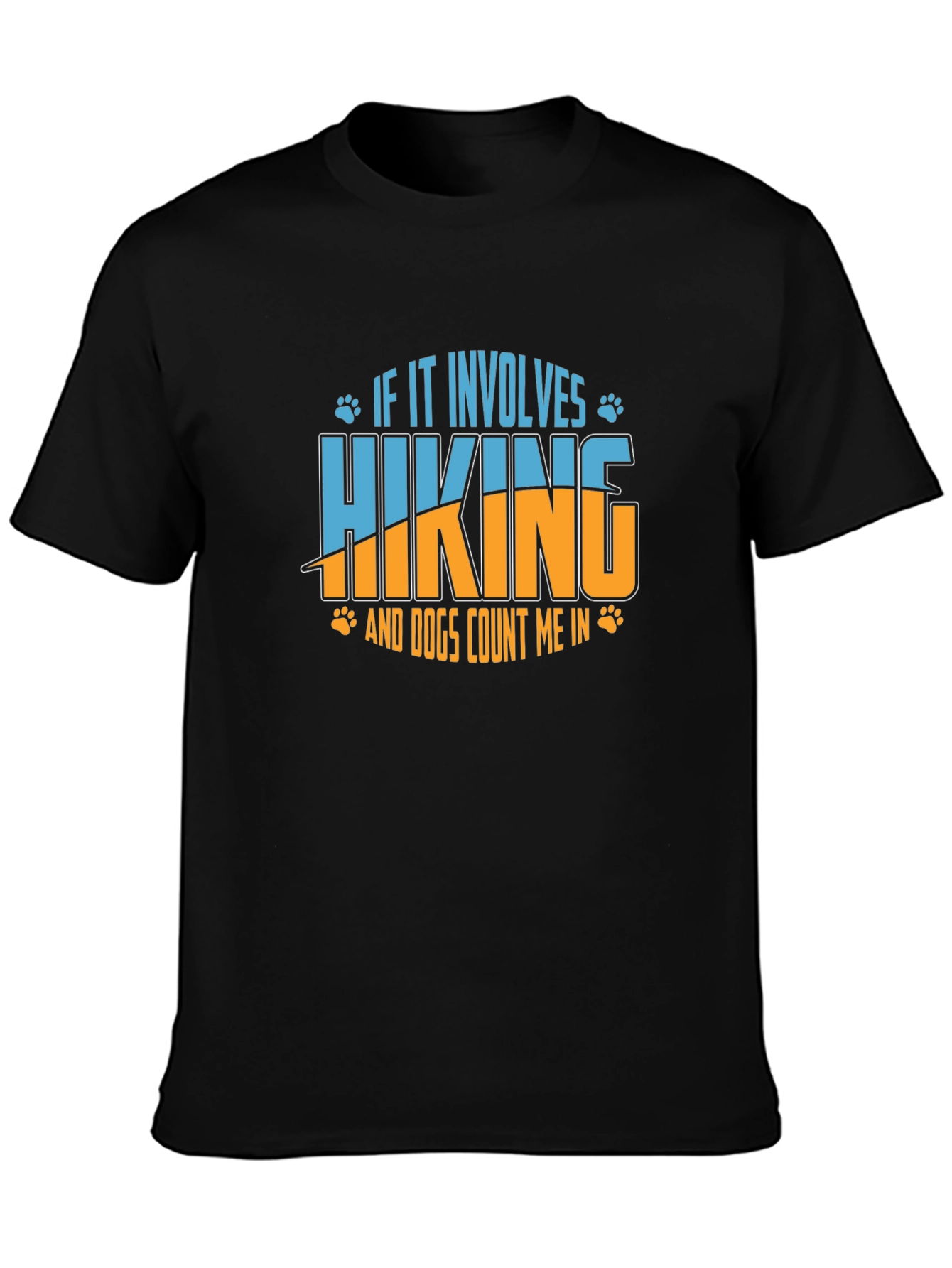 Hiking and Dogs Graphic Tee - Black