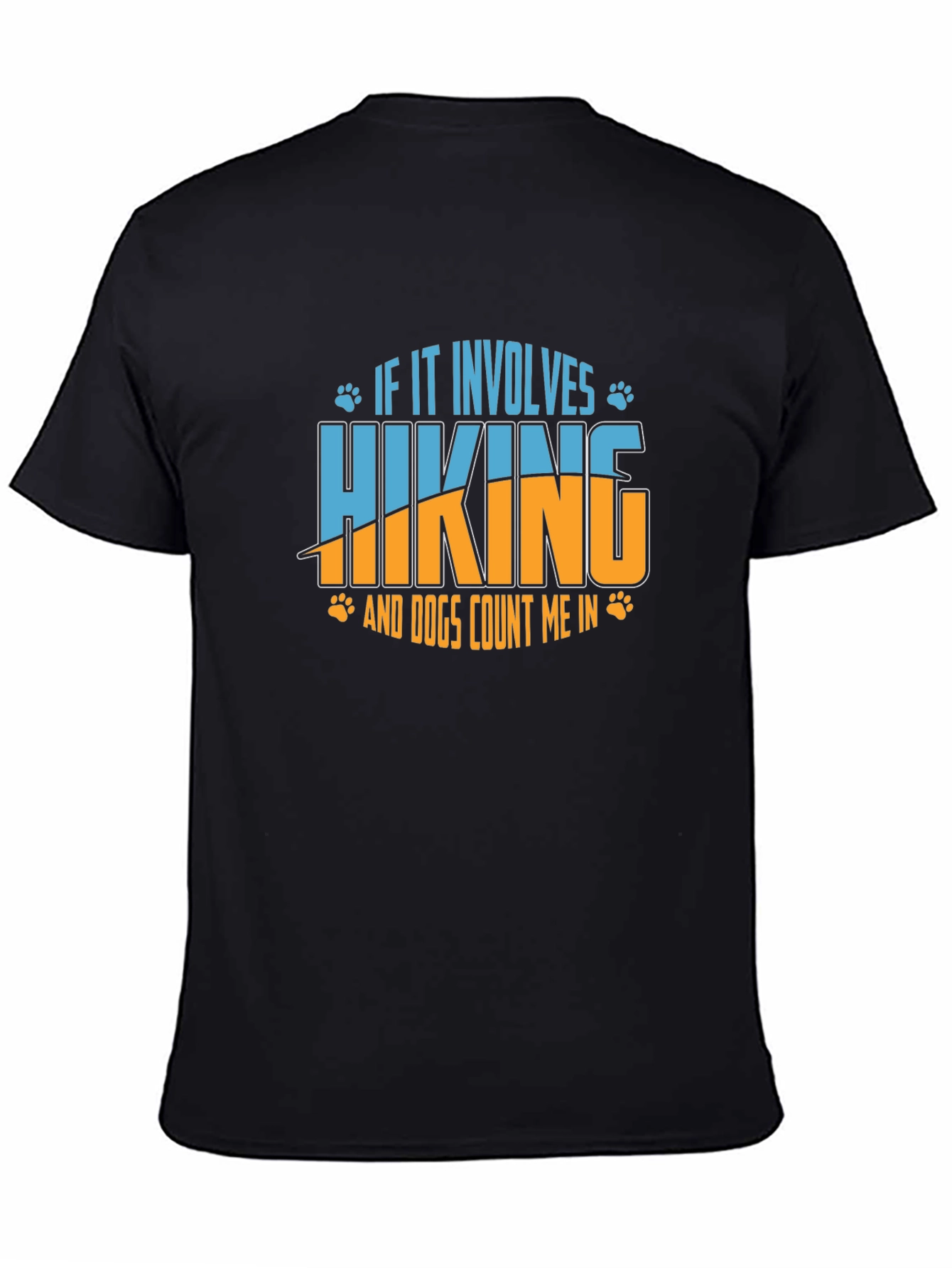 Hiking and Dogs Graphic Tee - Black