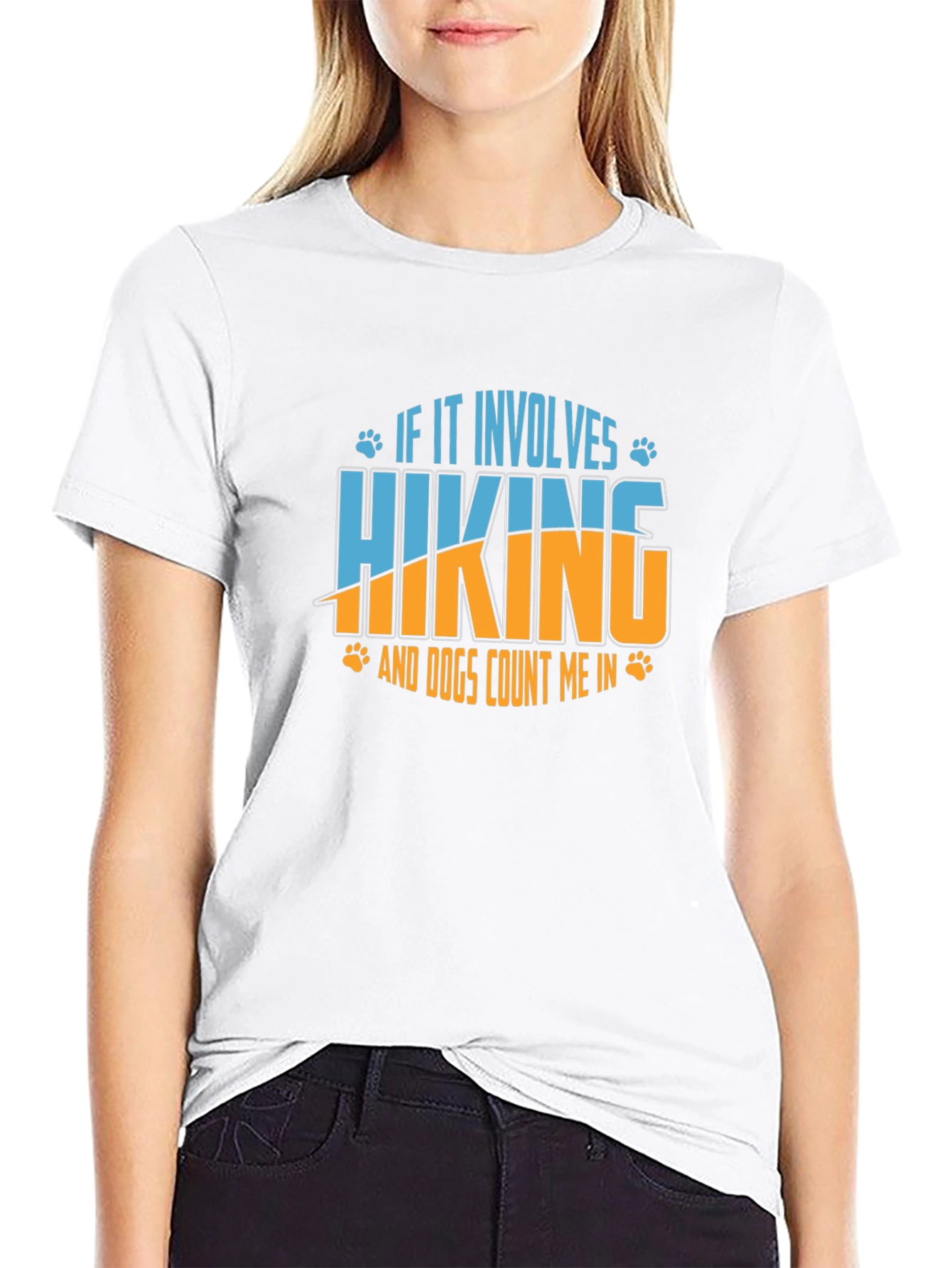 Hiking and Dogs Graphic Tee - Black
