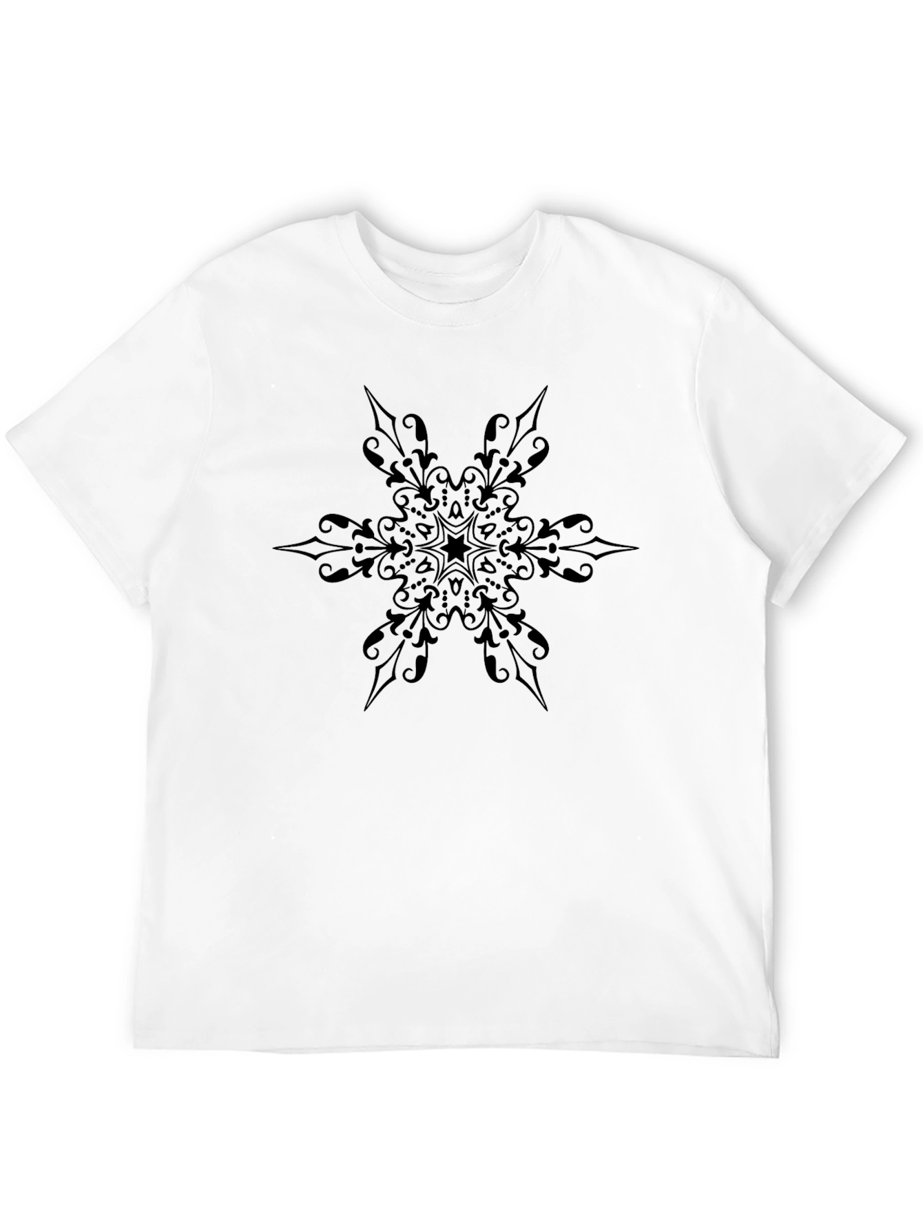 Elegant Black Floral Star Graphic Tee