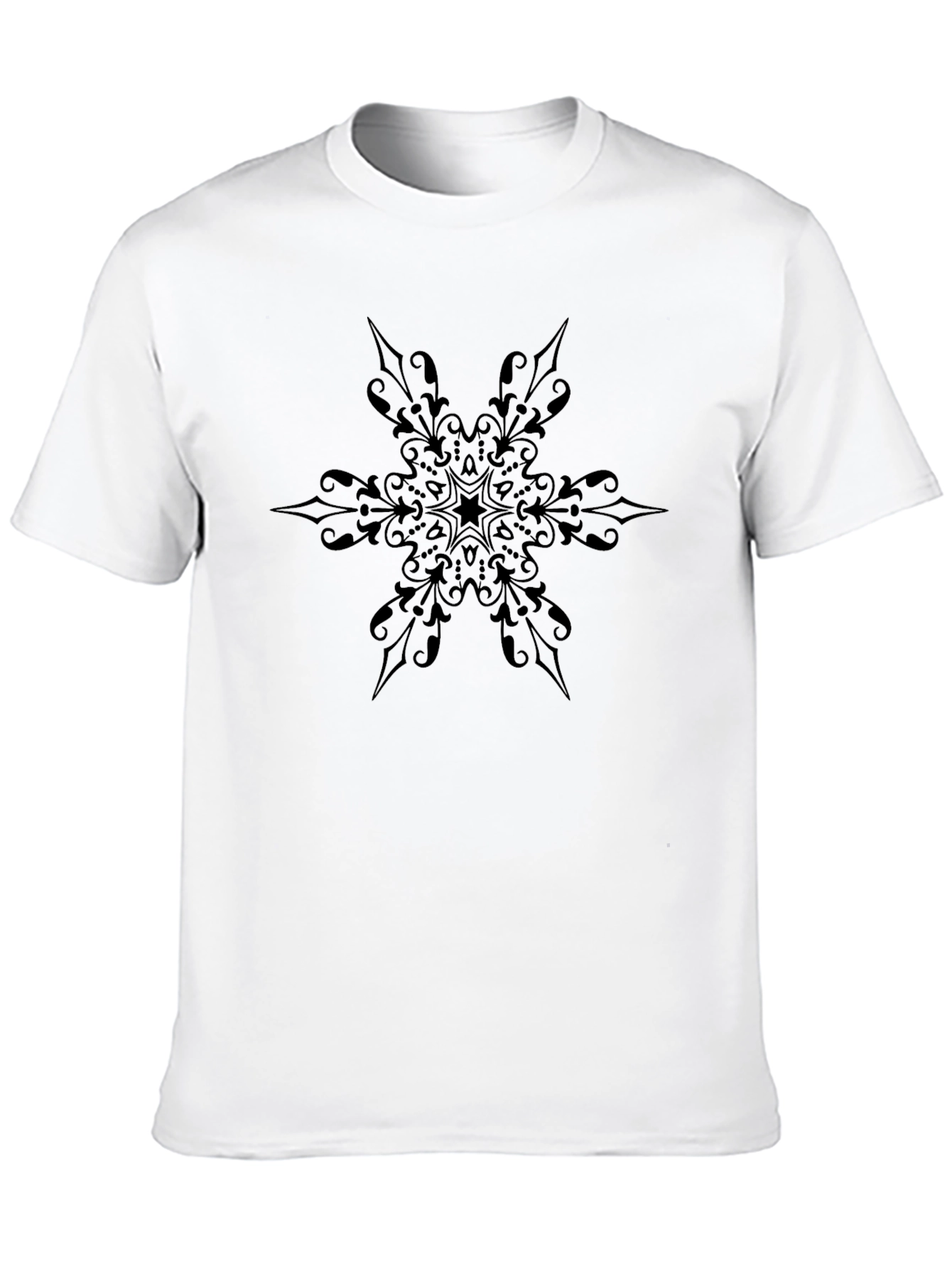 Elegant Black Floral Star Graphic Tee