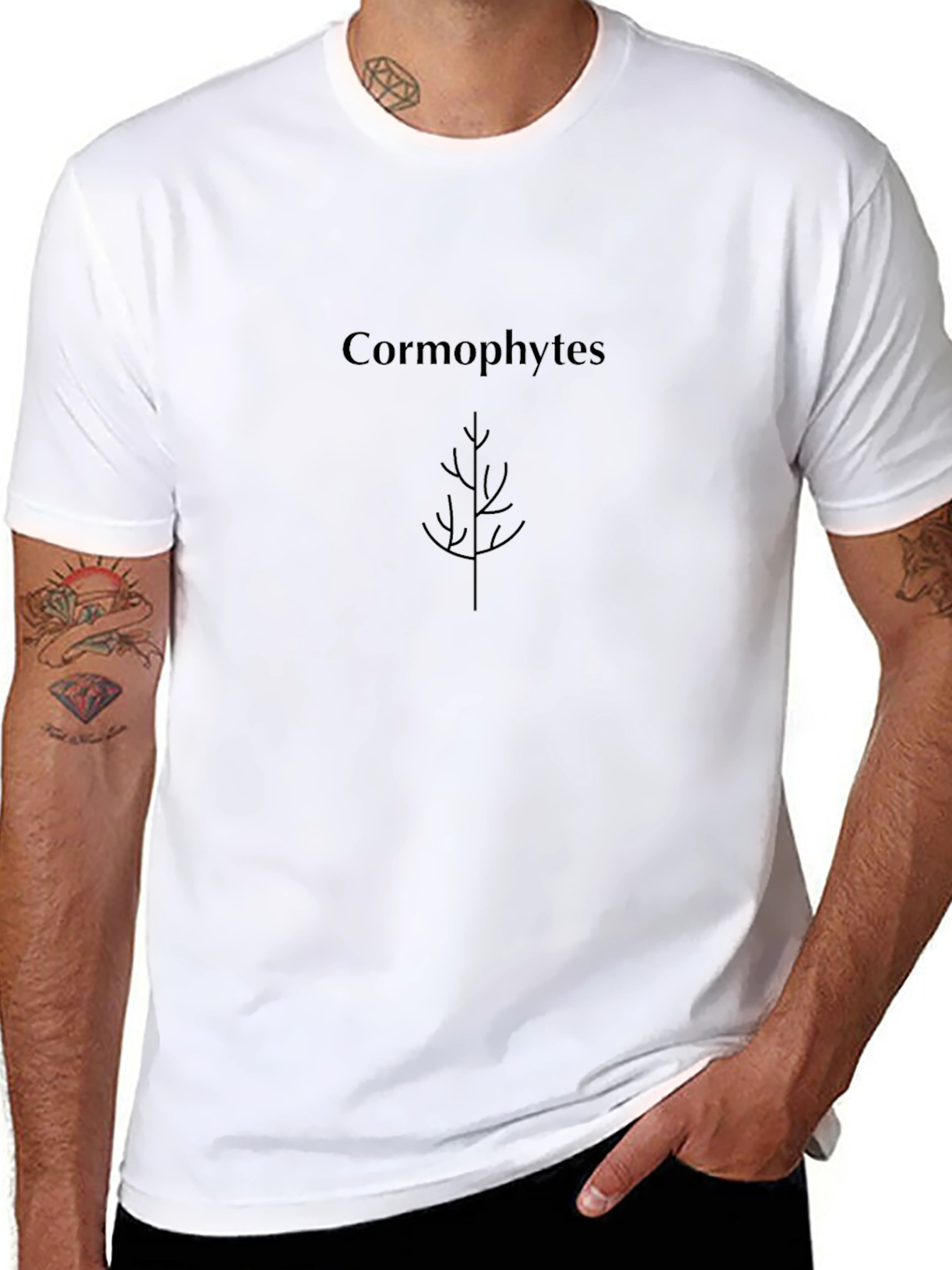 Cormophytes Plant Graphic Black T-Shirt