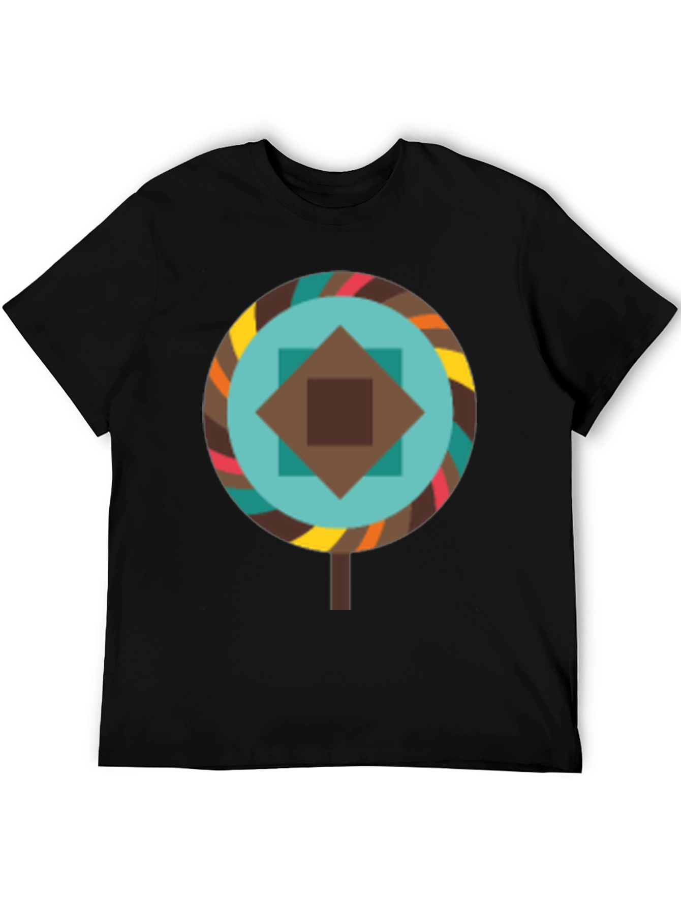Geometric Lollipop Graphic Tee - Black